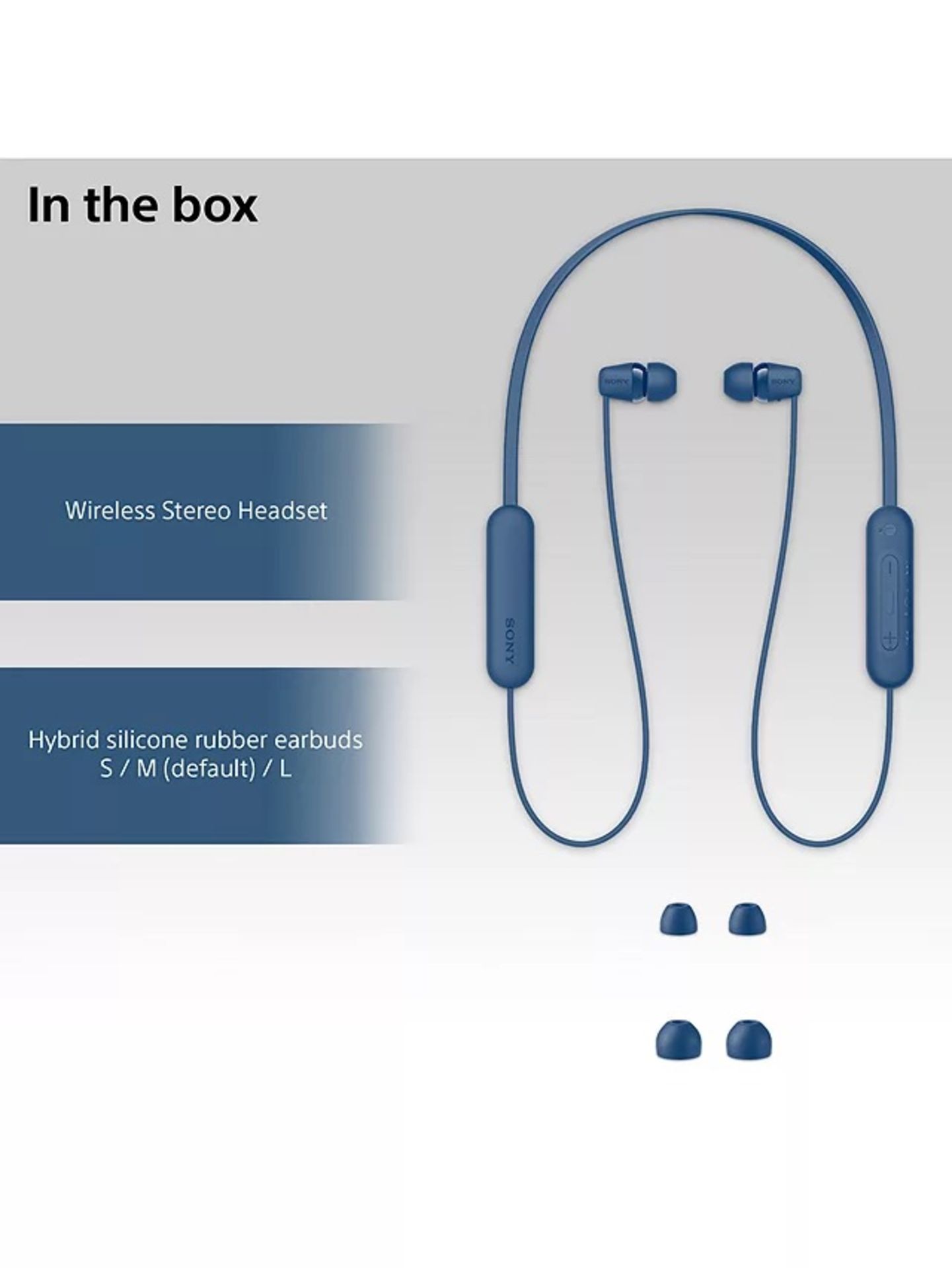 SONY WI-C100 BLUETOOTH WIRELESS IN-EAR HEADPHONES WITH MIC/REMOTE IN BLUE - RRP £35 - Image 6 of 6