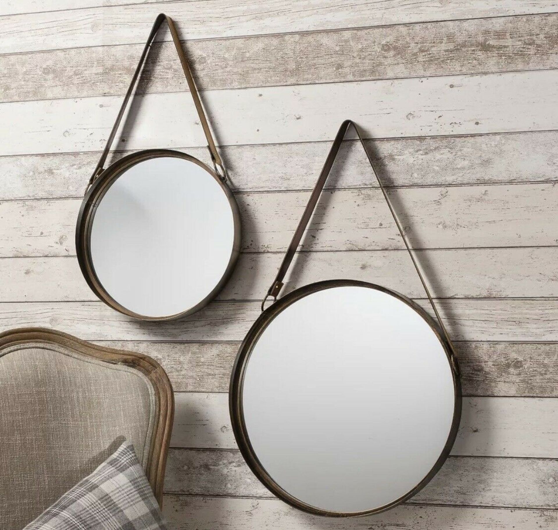 MARSTON '2 PIECE' ROUND METAL VINTAGE BRONZE WALL HANGING MIRRORS - RRP £119.95 - Image 2 of 5