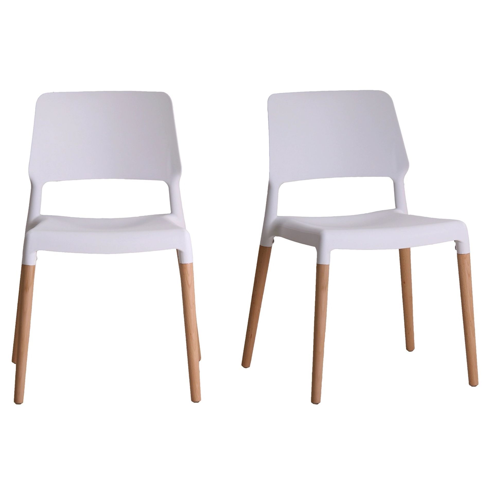 RIVA PAIR OF DINING CHAIRS IN WHITE DURABLE PLASTIC - RRP £159 PER PAIR - Image 2 of 3