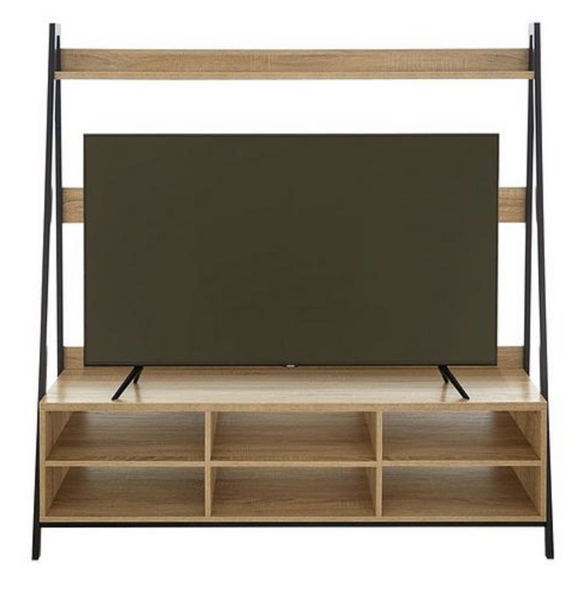 TELFORD WIDE SCREEN TV UNIT/CABINET IN BLACK/OAK - RRP £279 - Image 2 of 5