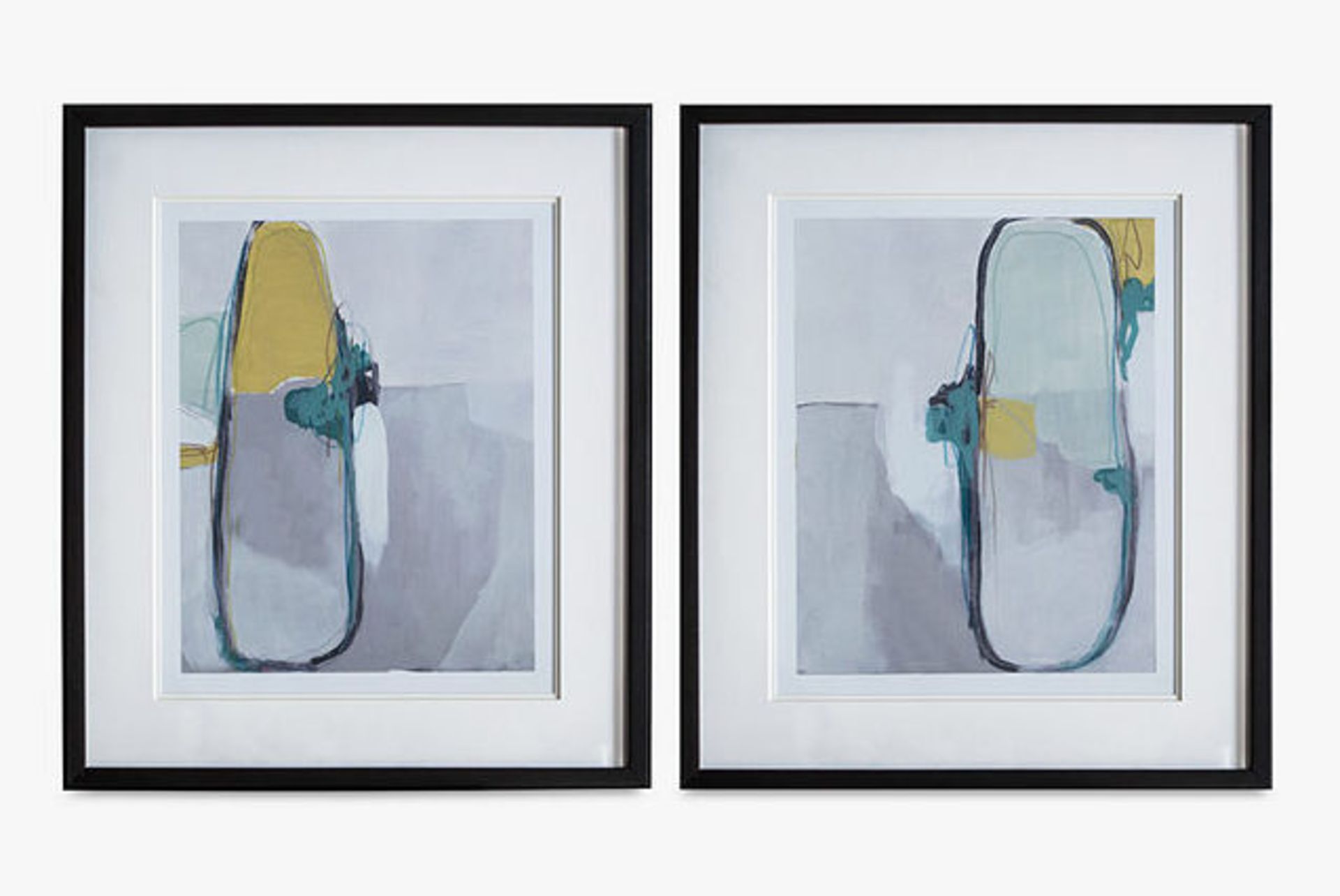 JOHN LEWIS SET OF 2 FRAMED ABSTRACT ART PRINTS - RRP £150