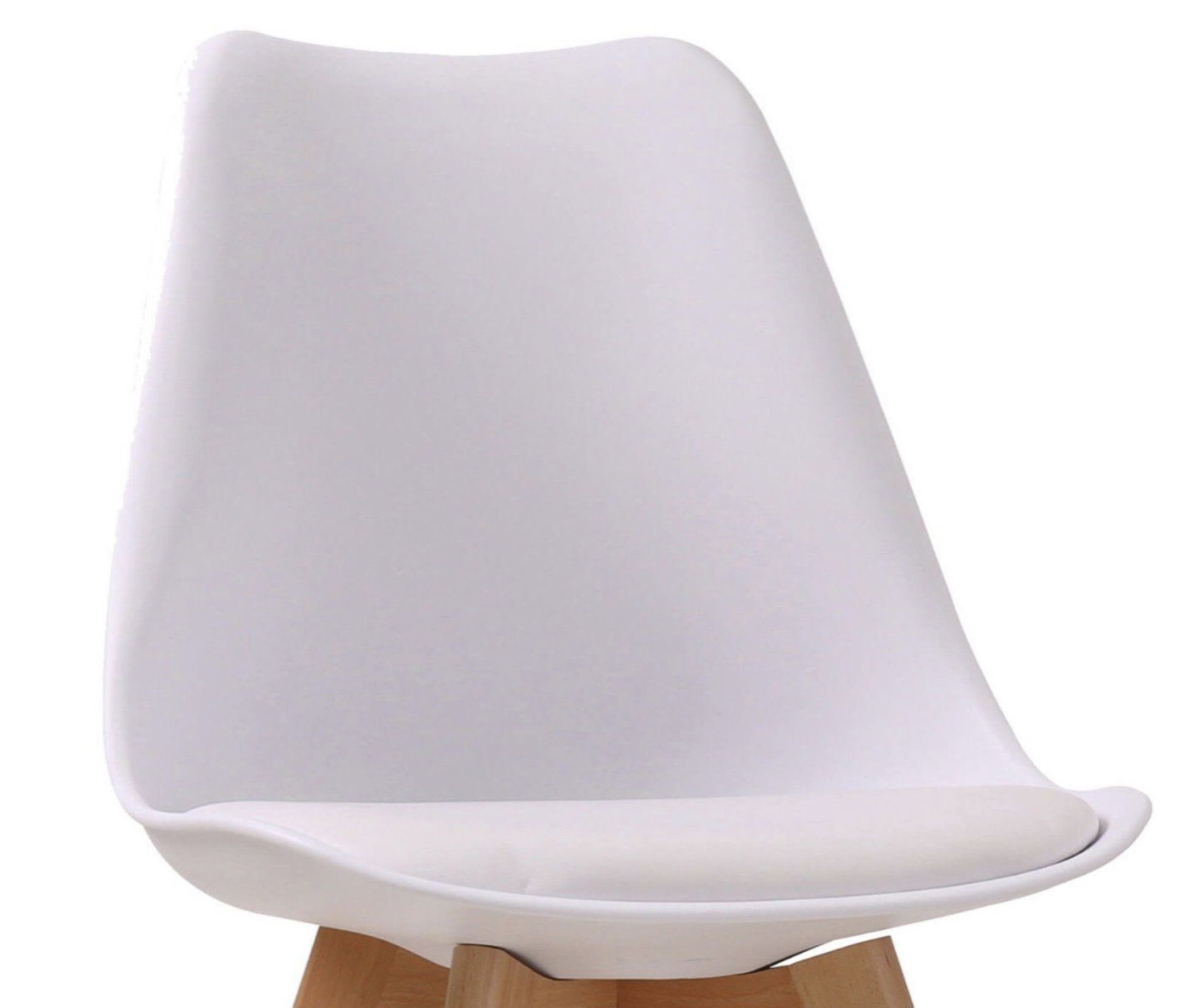 LOUVRE PAIR OF PADDED DINING CHAIRS IN WHITE - RRP £179 PER PAIR - Image 3 of 3