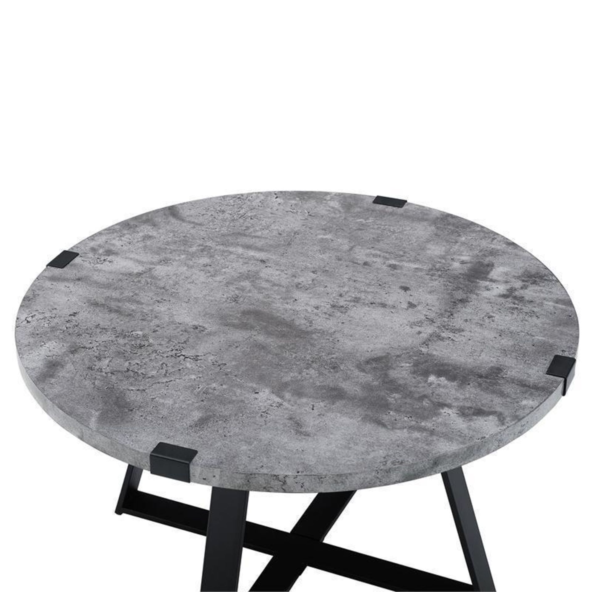 IRVINE DARK CONCRETE EFFECT COFFEE TABLE WITH BLACK FRAME (GREY) - RRP £245 - Image 4 of 5