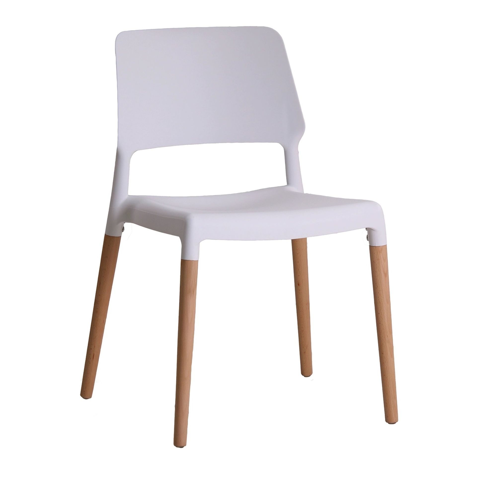 RIVA PAIR OF DINING CHAIRS IN WHITE DURABLE PLASTIC - RRP £159 PER PAIR - Image 3 of 3