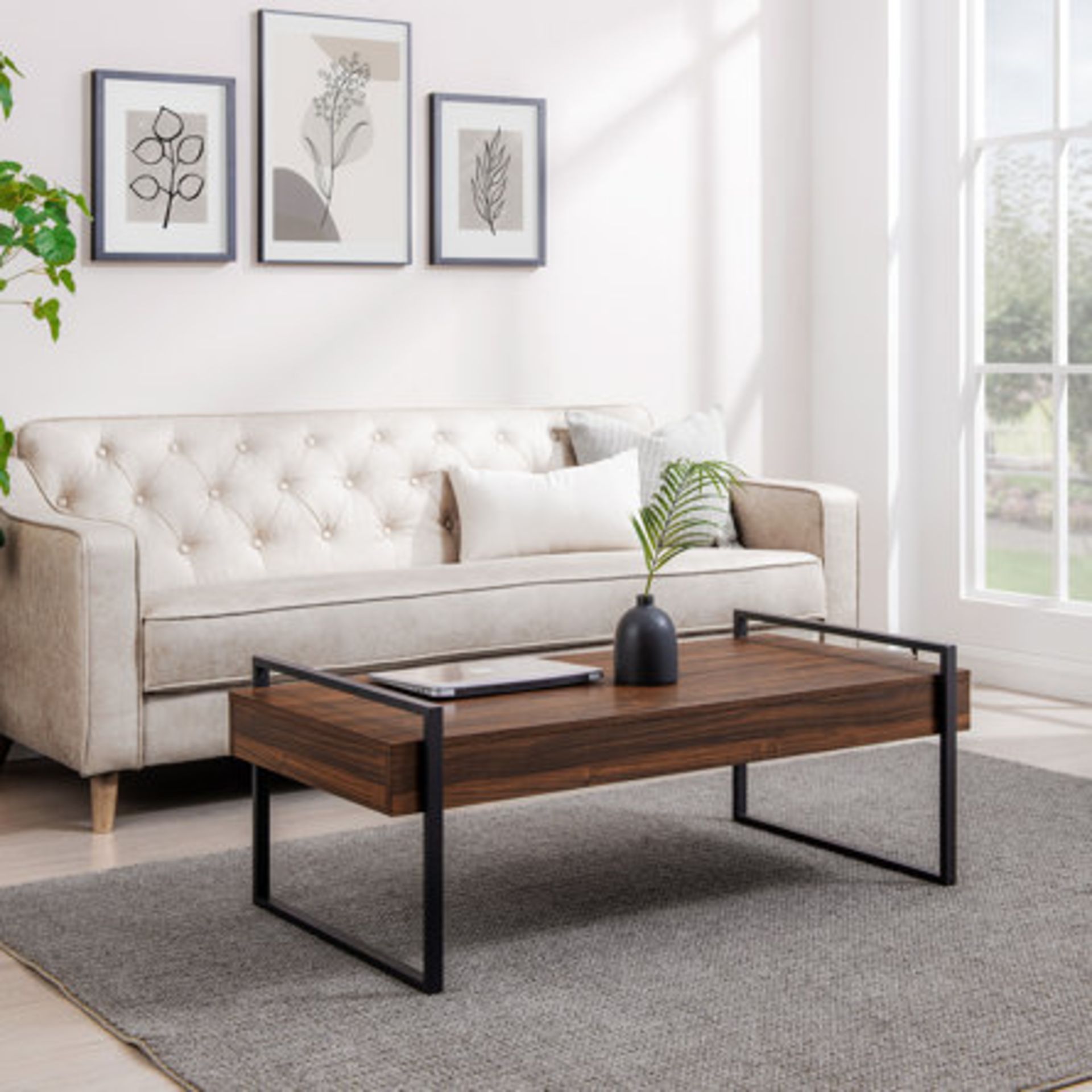 WALKER EDISON FRAME COFFEE TABLE IN WALNUT - RRP £189