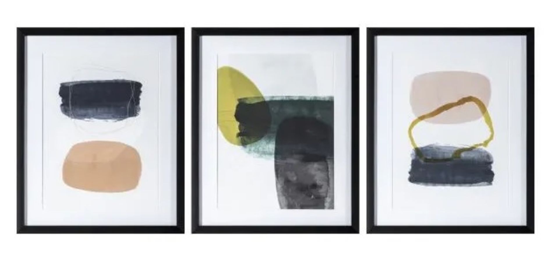 HUDSON GALLERY CONTEMPO SET OF 3 FRAMED COMTEMPORARY ART PRINTS - RRP £109