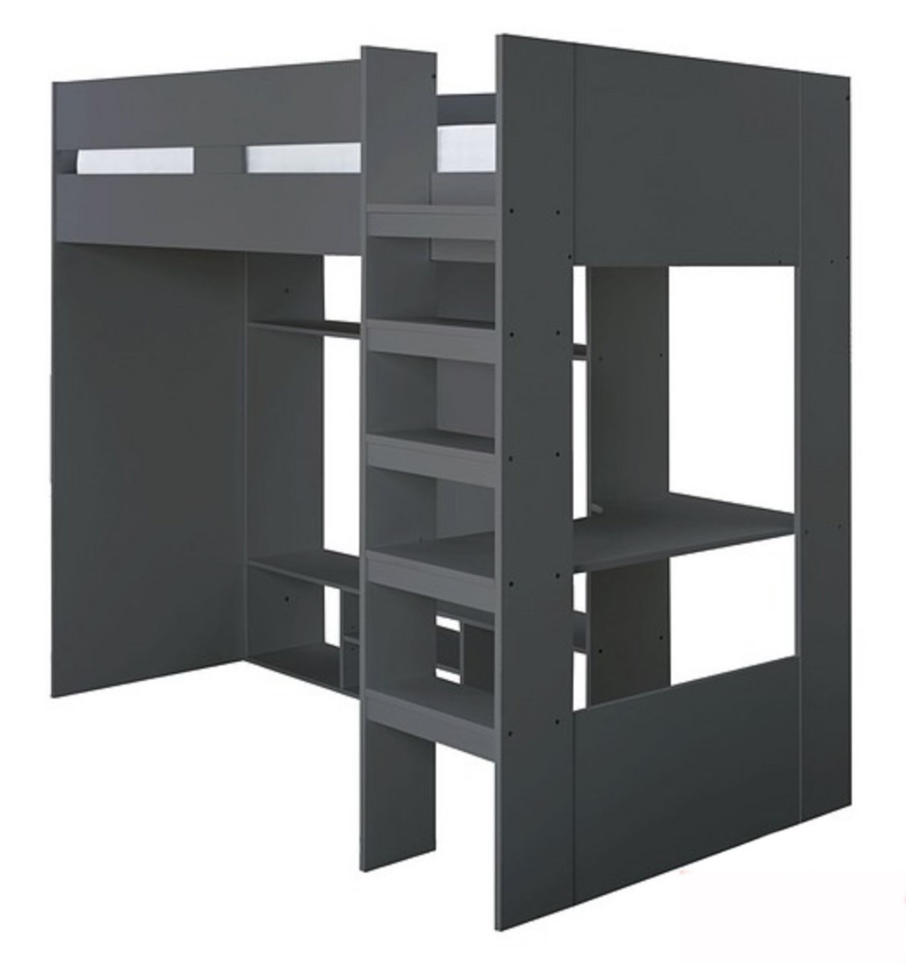 XANDER GAMING DESK / HIGH SLEEPER BED IN DARK GREY - RRP £529 - Image 2 of 5