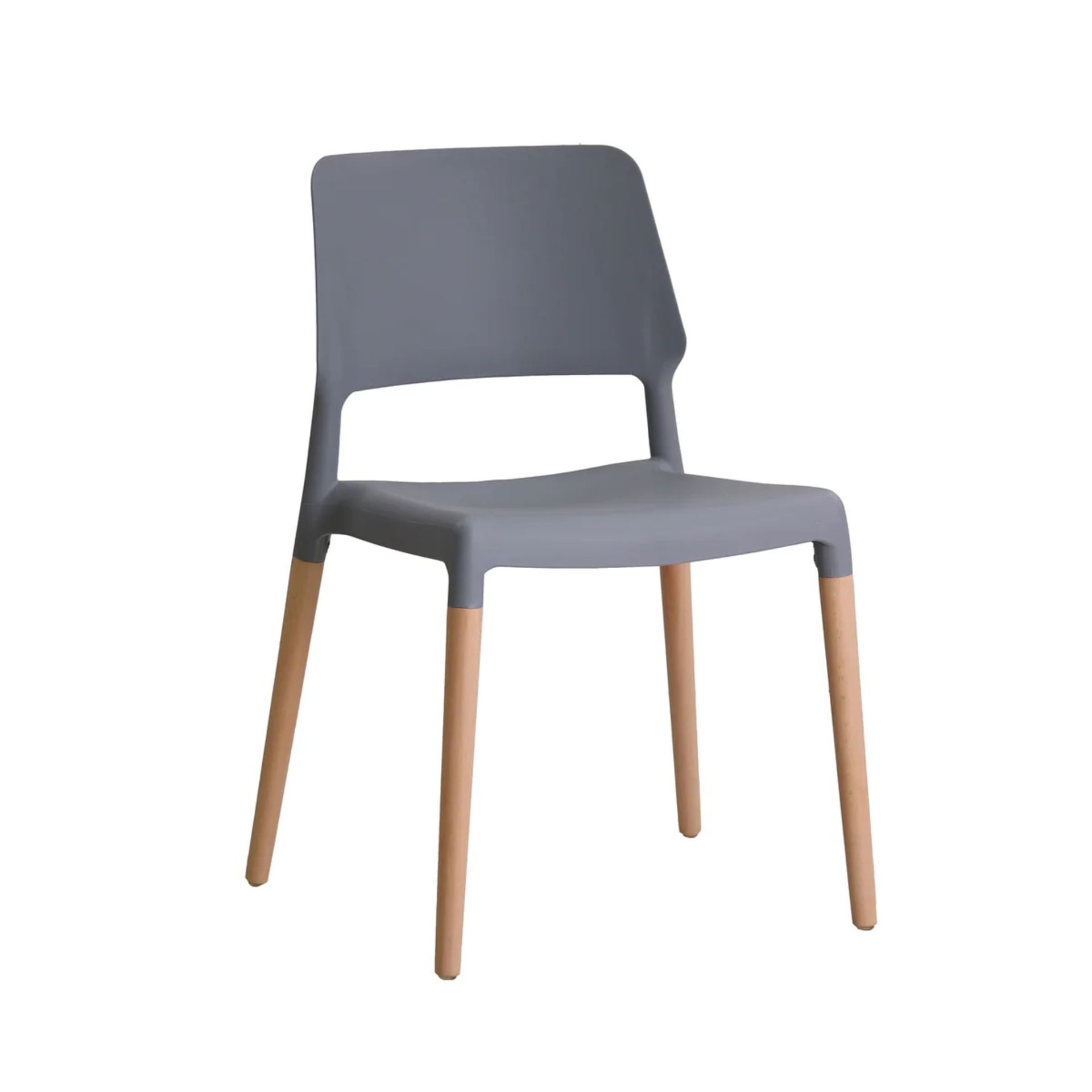 RIVA PAIR OF DINING CHAIRS IN GREY DURABLE PLASTIC - RRP £159 PER PAIR - Image 2 of 3