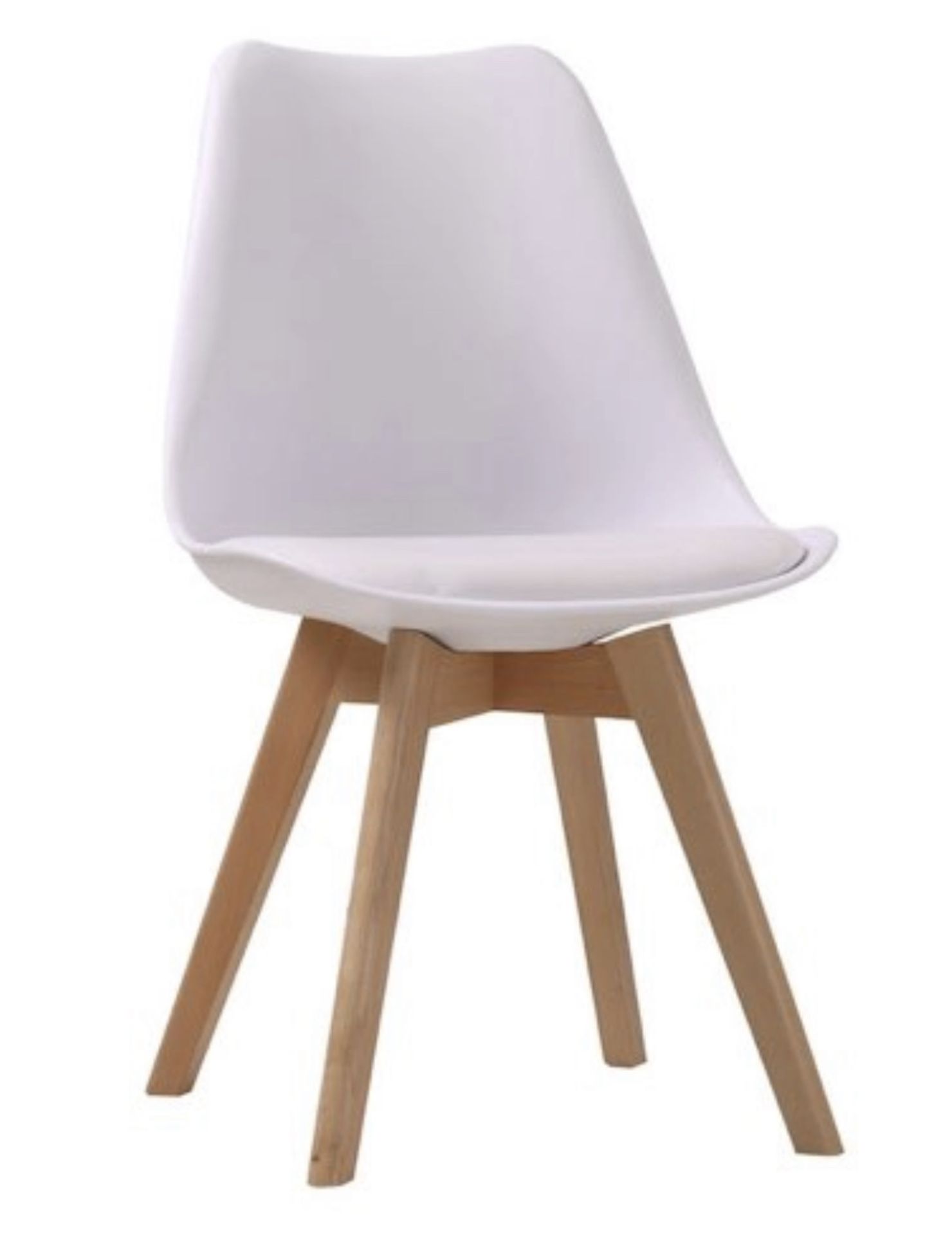 LOUVRE PAIR OF PADDED DINING CHAIRS IN WHITE - RRP £179 PER PAIR - Image 2 of 3