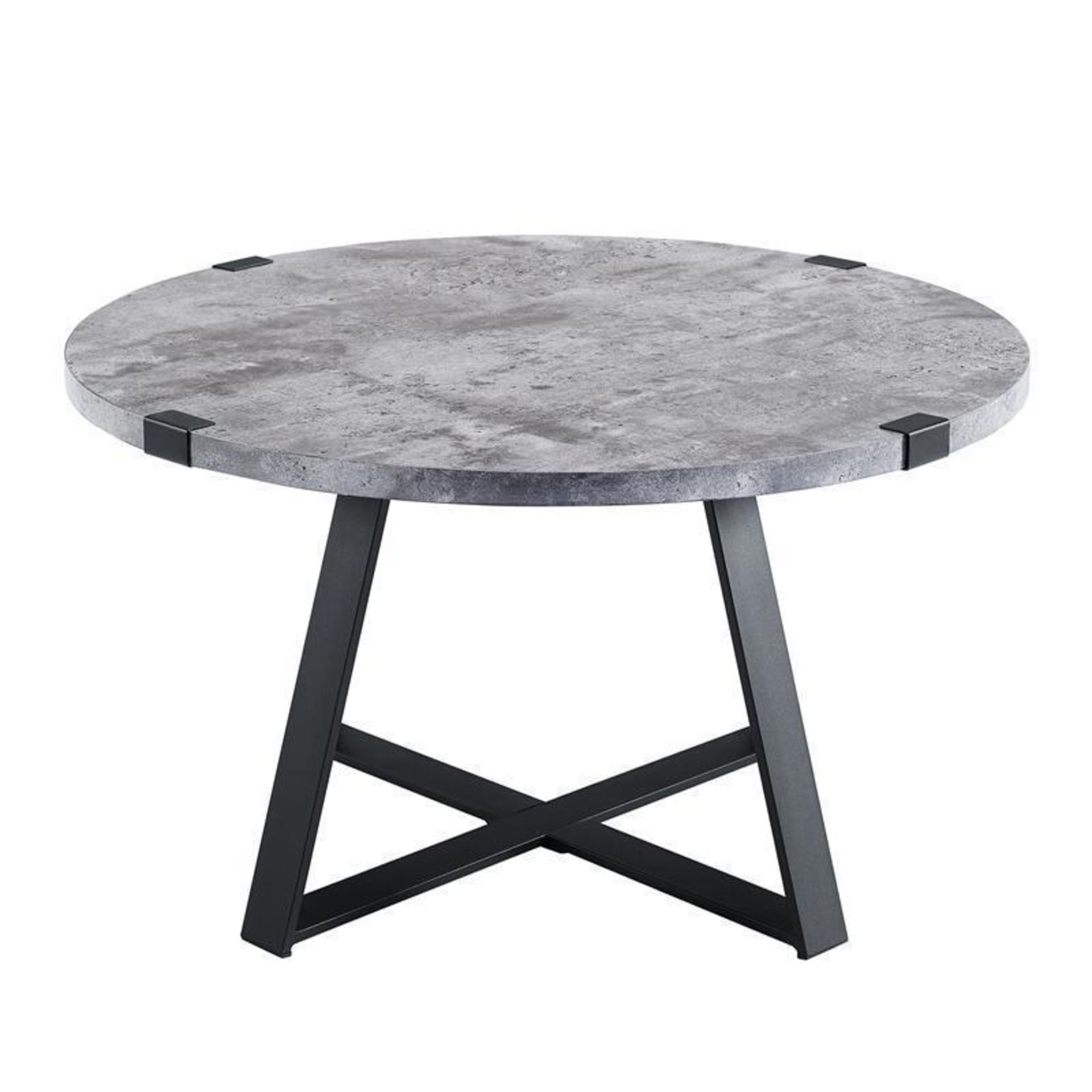 IRVINE DARK CONCRETE EFFECT COFFEE TABLE WITH BLACK FRAME (GREY) - RRP £245 - Image 3 of 5