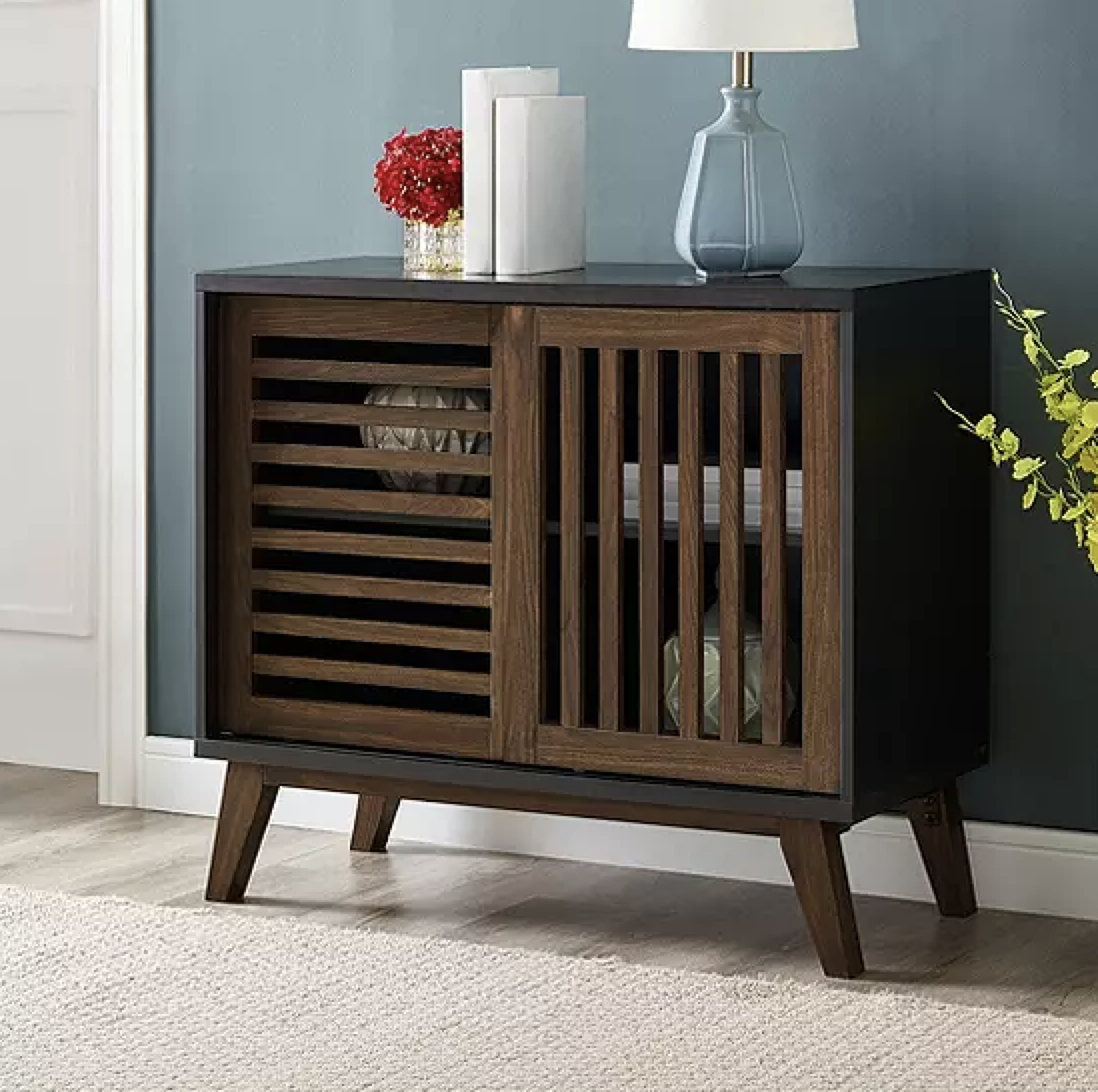 BECKFIELD SIDEBOARD IN BLACK/WALNUT - RRP £215