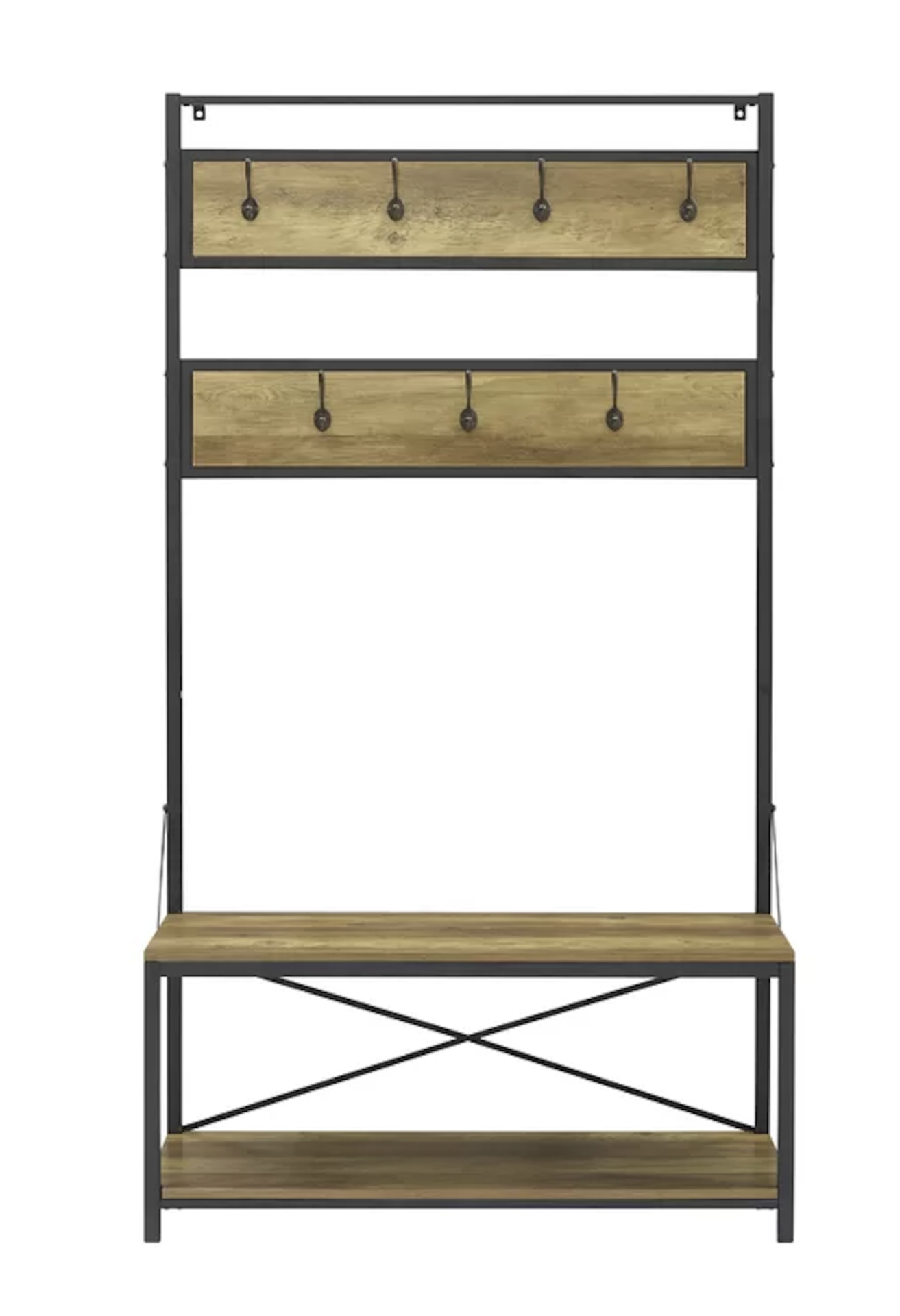 BENSEN BENCH AND SHOE STORAGE HALLWAY UNIT IN OAK/BLACK - RRP £225 - Image 3 of 4