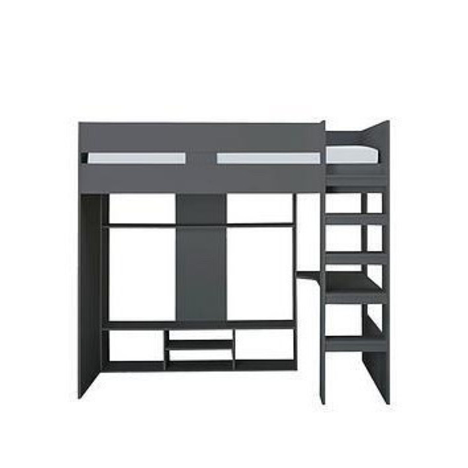 XANDER GAMING DESK / HIGH SLEEPER BED IN DARK GREY - RRP £529 - Image 3 of 5