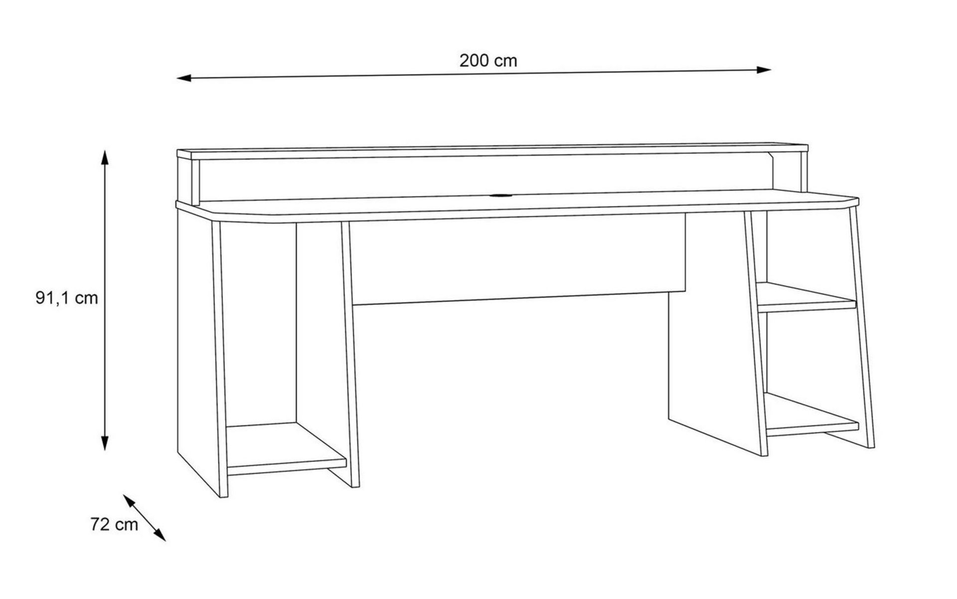 TEZAUR COLOUR CHANGE LIGHTING GAMING DESK IN BLACK - RRP £379 - Image 7 of 7