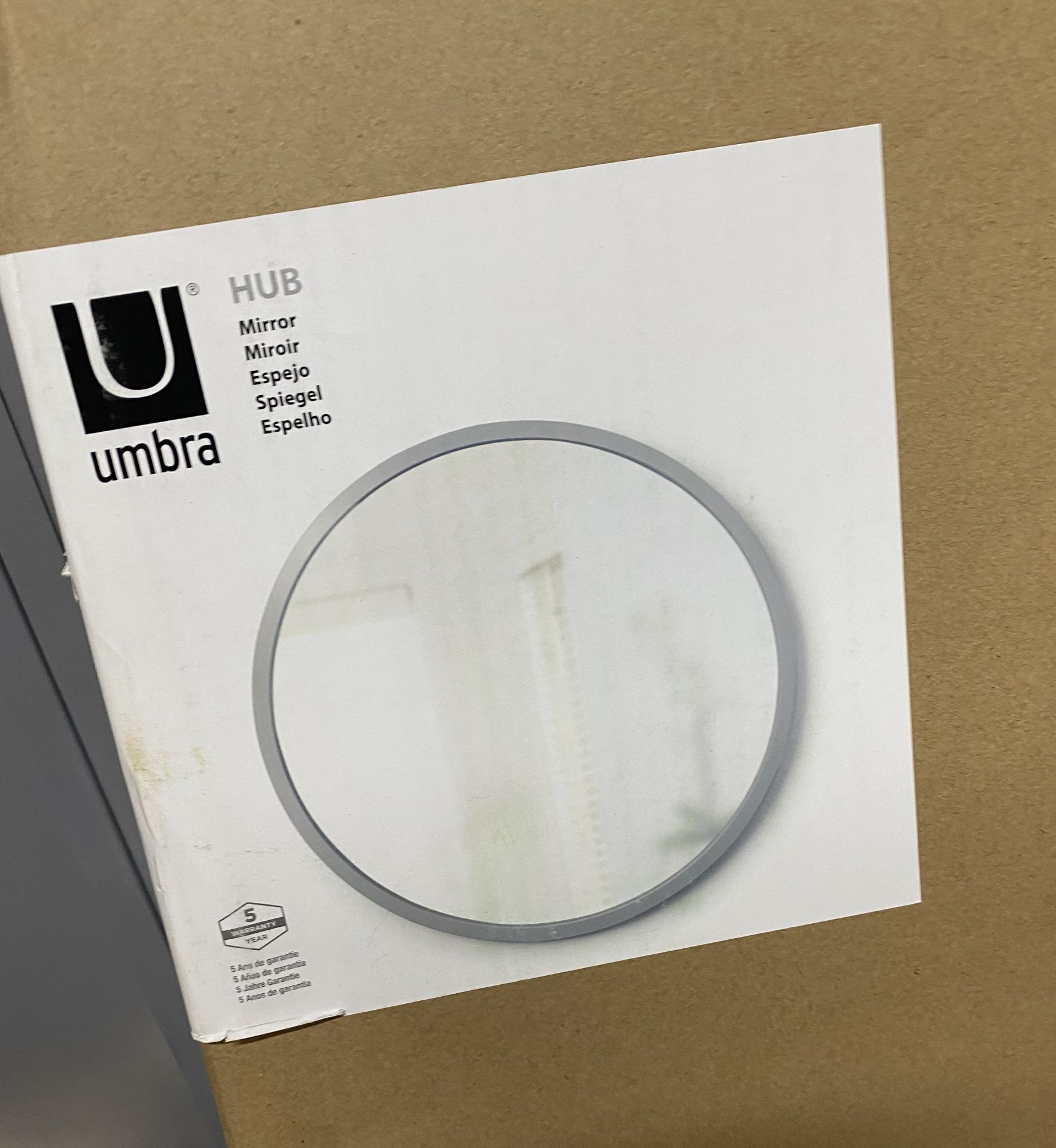 JOHN LEWIS UMBRA HUB 24 ROUND WALL MIRROR IN GREY - RRP £135