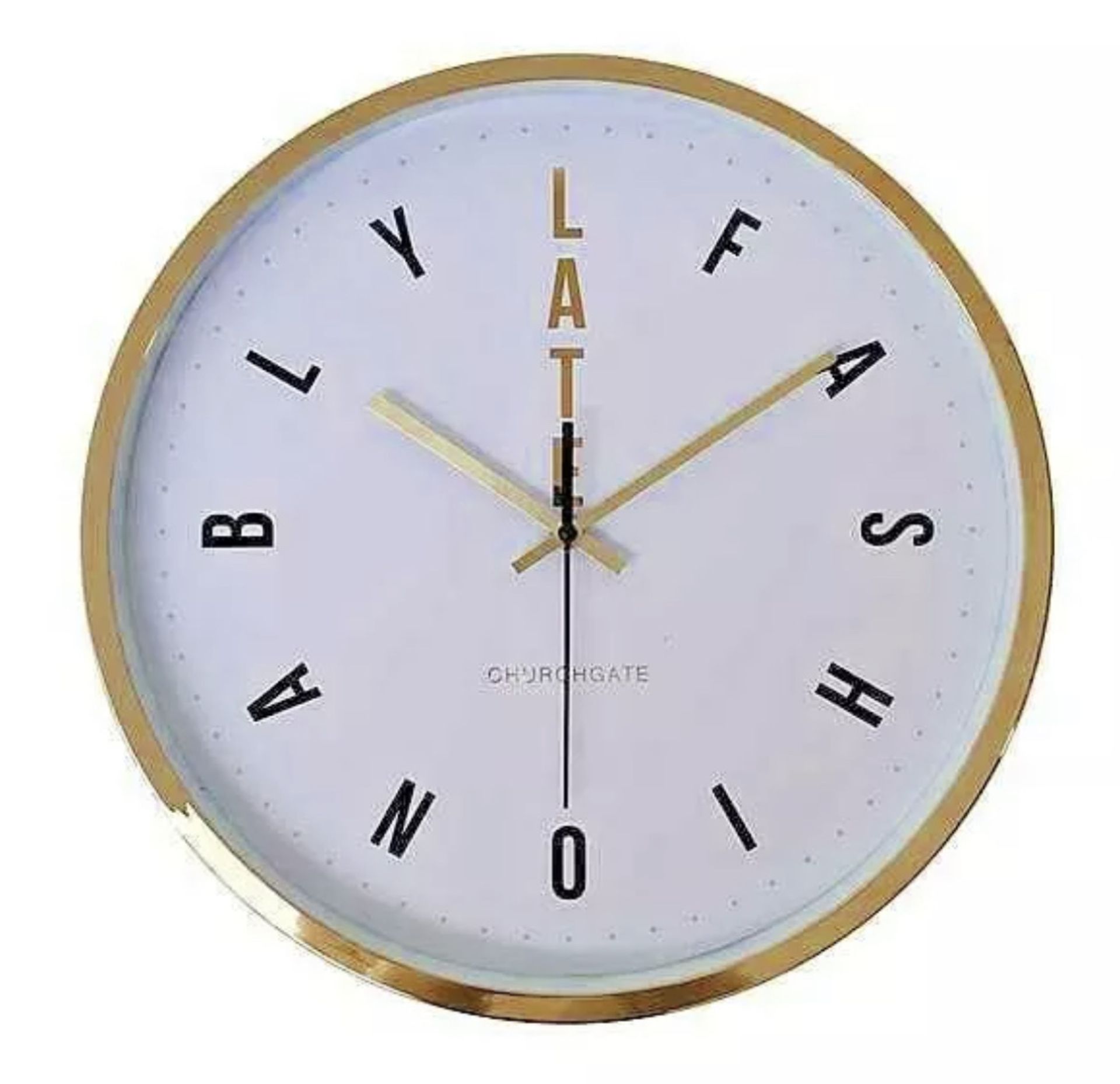 CHURCHGATE 'FASHIONABLY LATE' WALL CLOCK - RRP £22.95