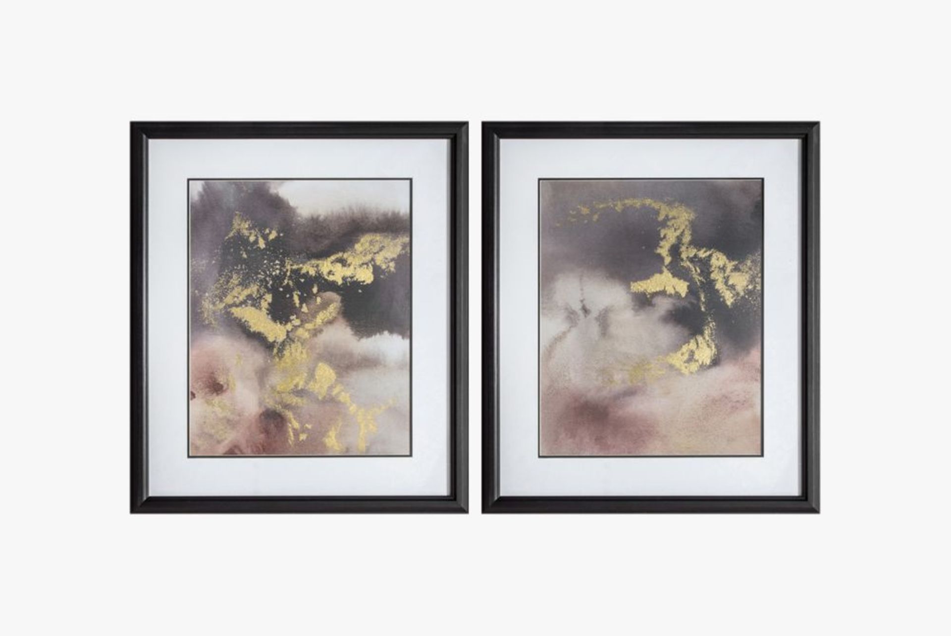 JOHN LEWIS SET OF 2 'EVENING SHIMMER ART' PRINTS, FRAMED AND MOUNTED - RRP £170