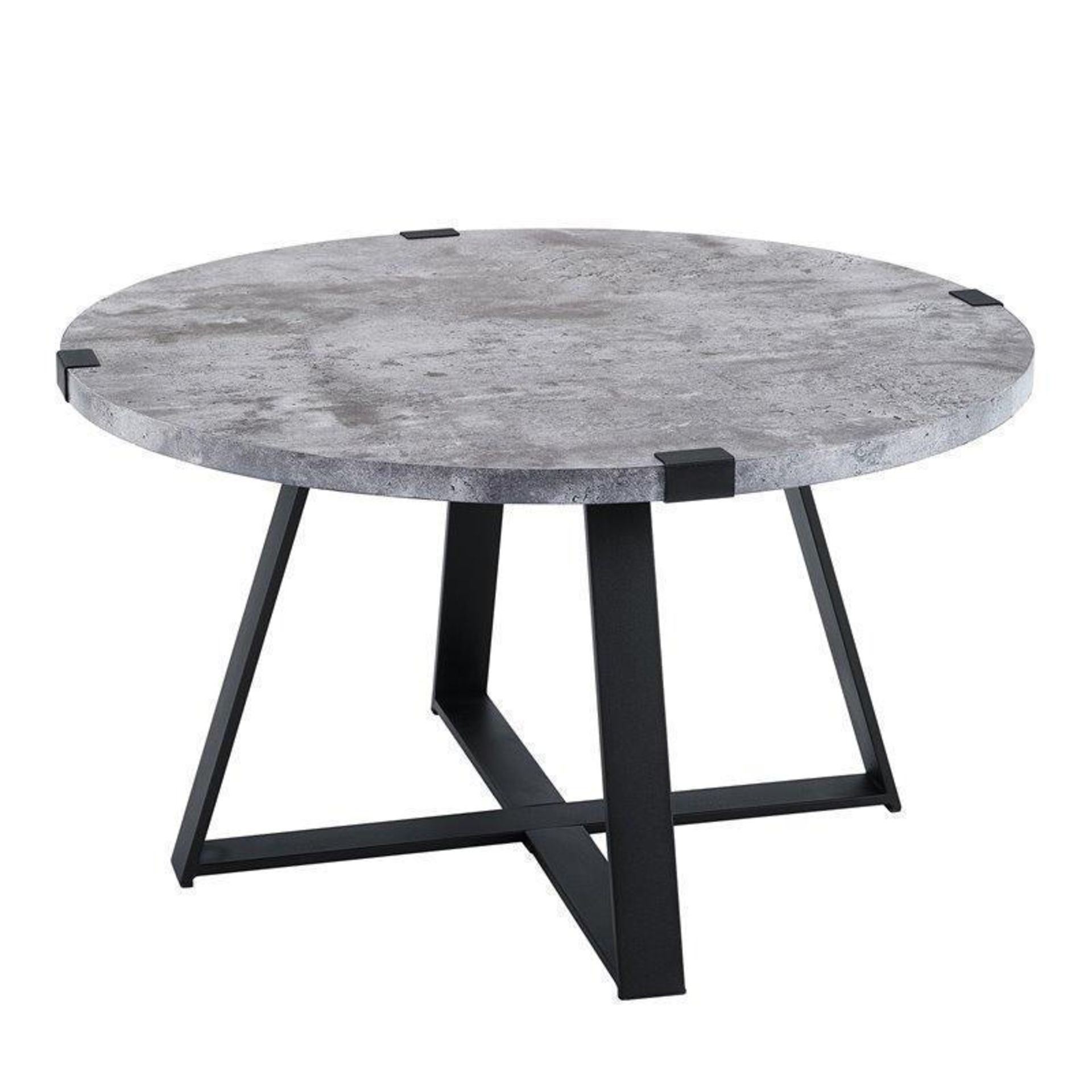 IRVINE DARK CONCRETE EFFECT COFFEE TABLE WITH BLACK FRAME (GREY) - RRP £245 - Image 2 of 5