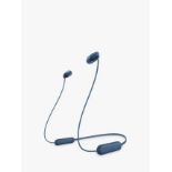 SONY WI-C100 BLUETOOTH WIRELESS IN-EAR HEADPHONES WITH MIC/REMOTE IN BLUE - RRP £35