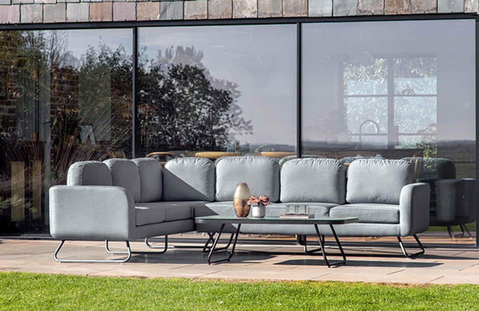 John Lewis Gallery Askern 6-Seater Garden Lounging Corner Sofa & Table Set, Charcoal - PRICED £4,500