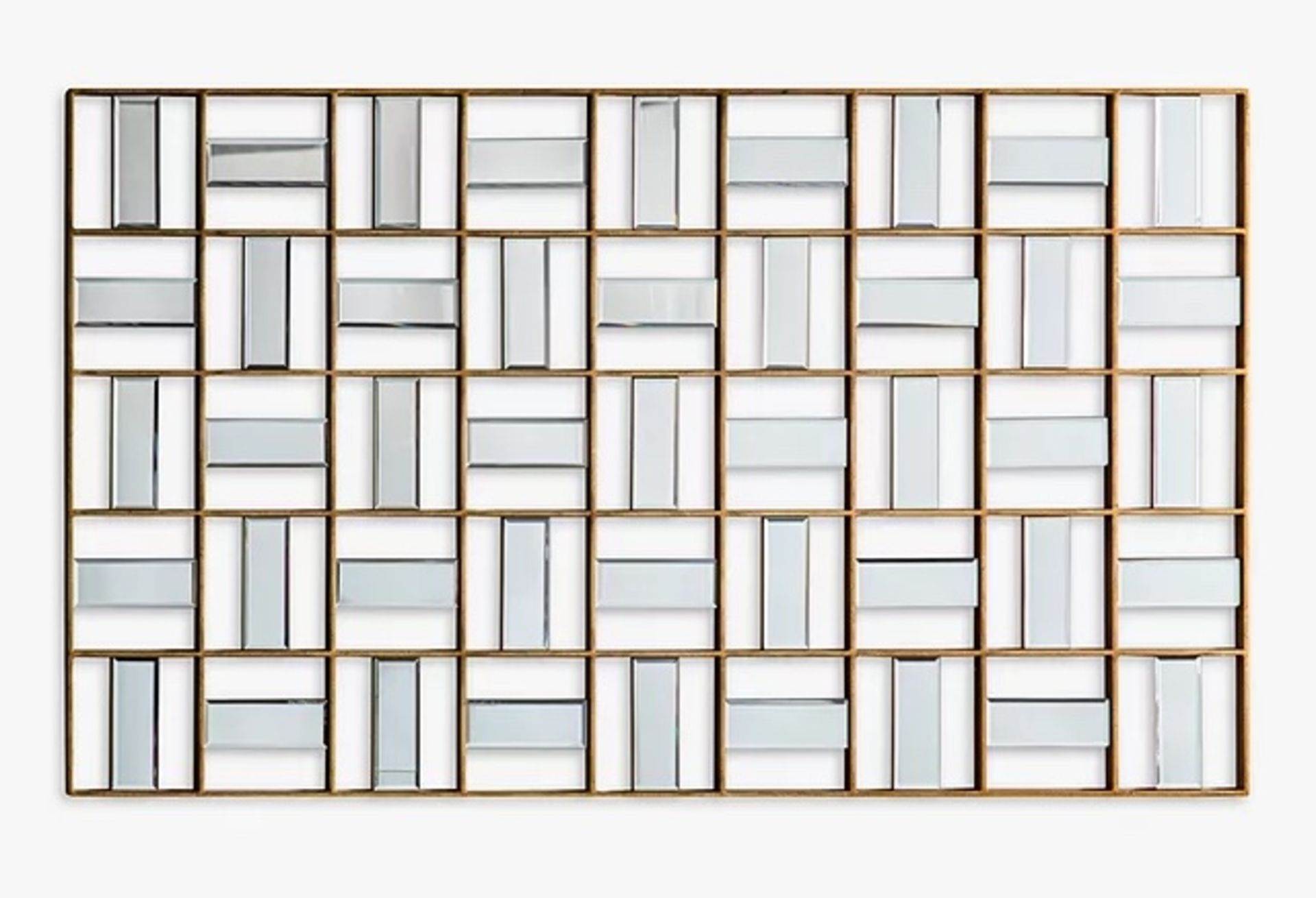 John Lewis Gallery Honeycomb Rectangular Wall Mirror, 132 x 73cm, Gold - PRICED £575