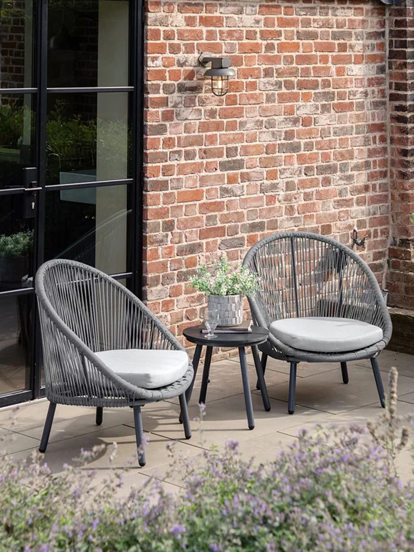 John Lewis Laira 2-Seater Garden Bistro Table & Chairs Set, Grey - PRICED £900
