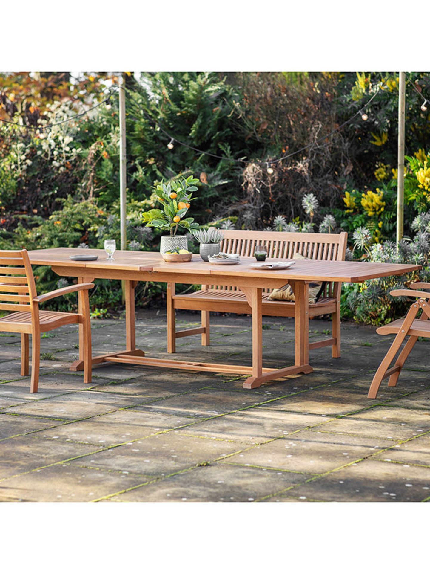 John Lewis Marconi Wood Garden Extending Dining Table, Natural - PRICED £1,462