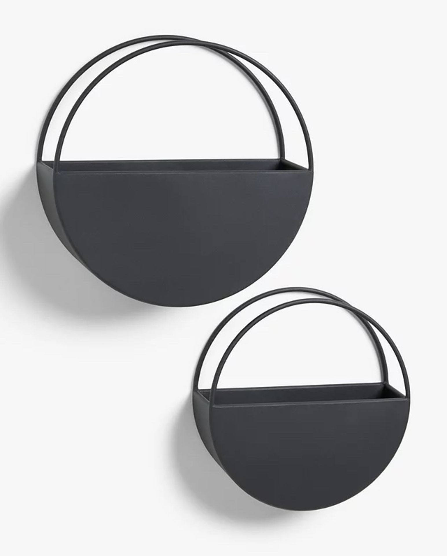 John Lewis Hector Round Garden Wall Planter, Set of 2, Black - PRICED £80