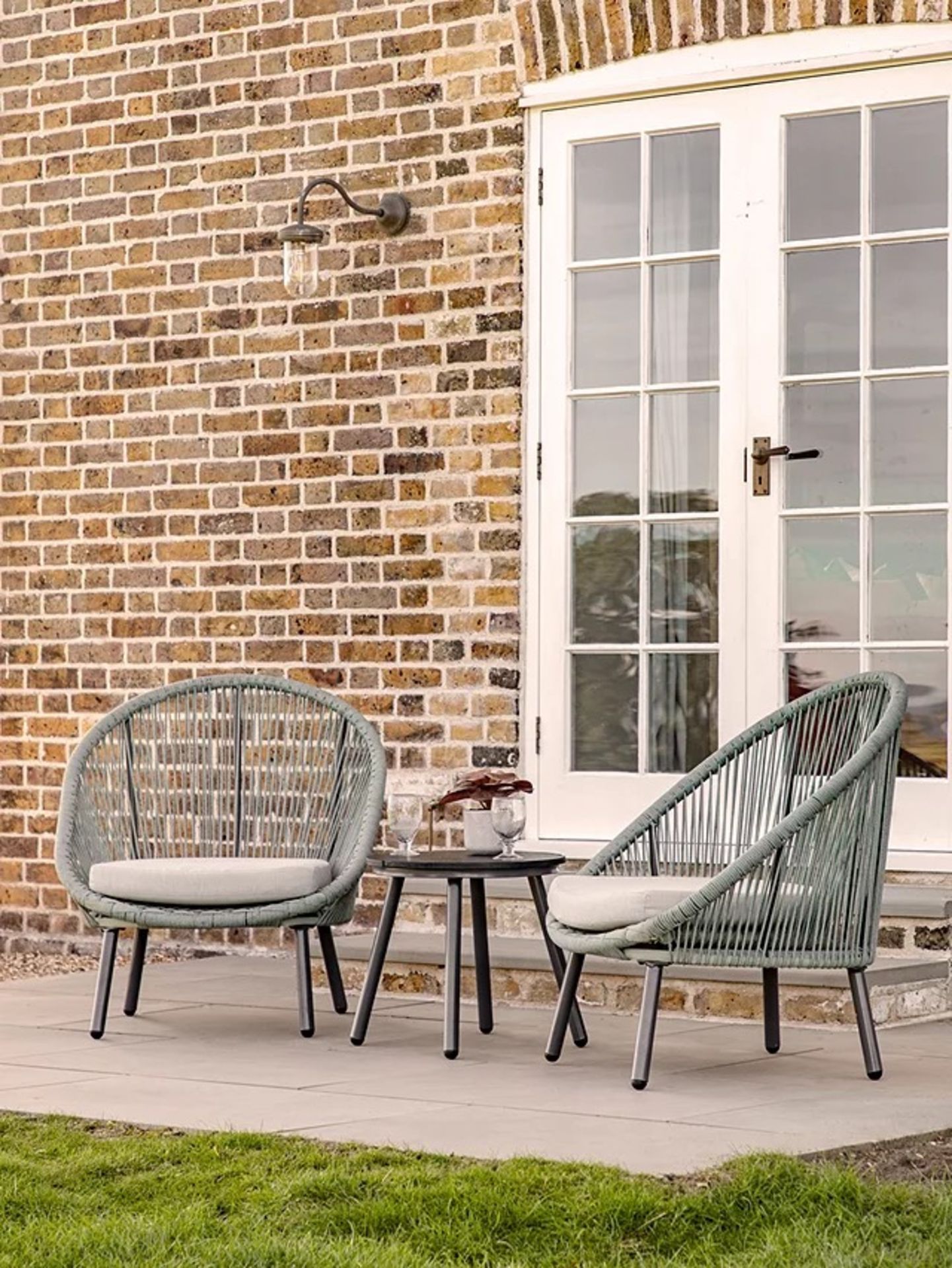 John Lewis Laira 2-Seater Garden Bistro Table & Chairs Set, Sage - PRICED £900