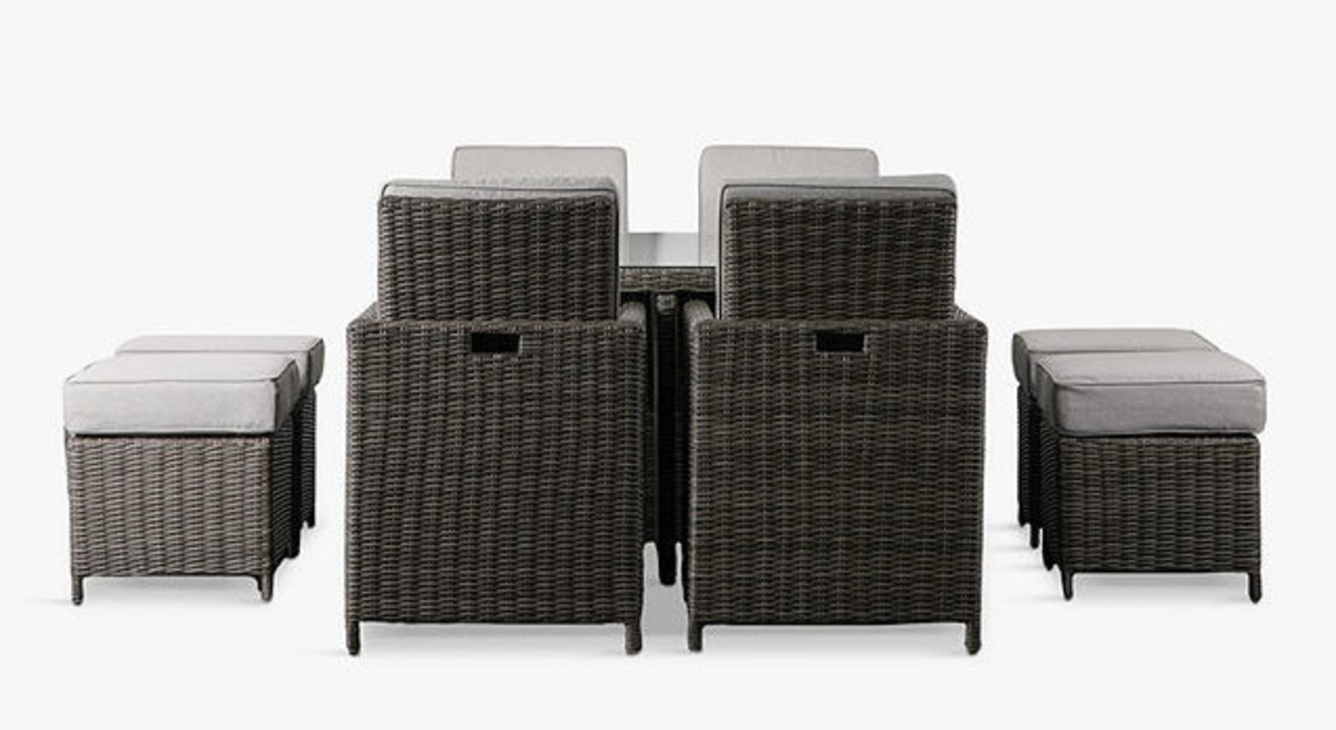 John Lewis Adford 8-Seater Height Adjust Cube Garden Dining Table & Chairs Set, Grey - PRICED £2,200 - Image 3 of 3