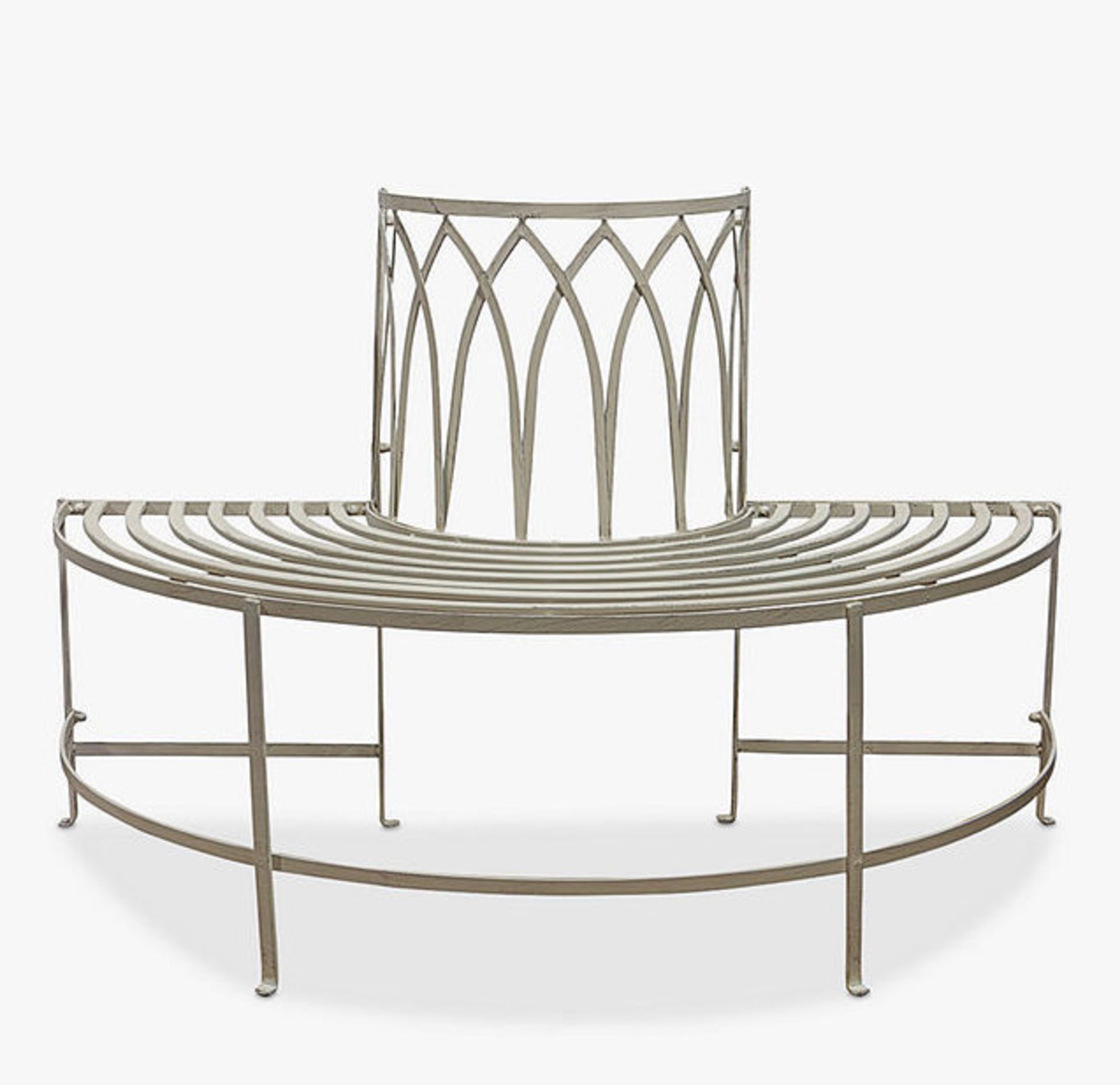 John Lewis Gallery Maggio 2-Seater Metal Garden Tree Bench, White- PRICED £225