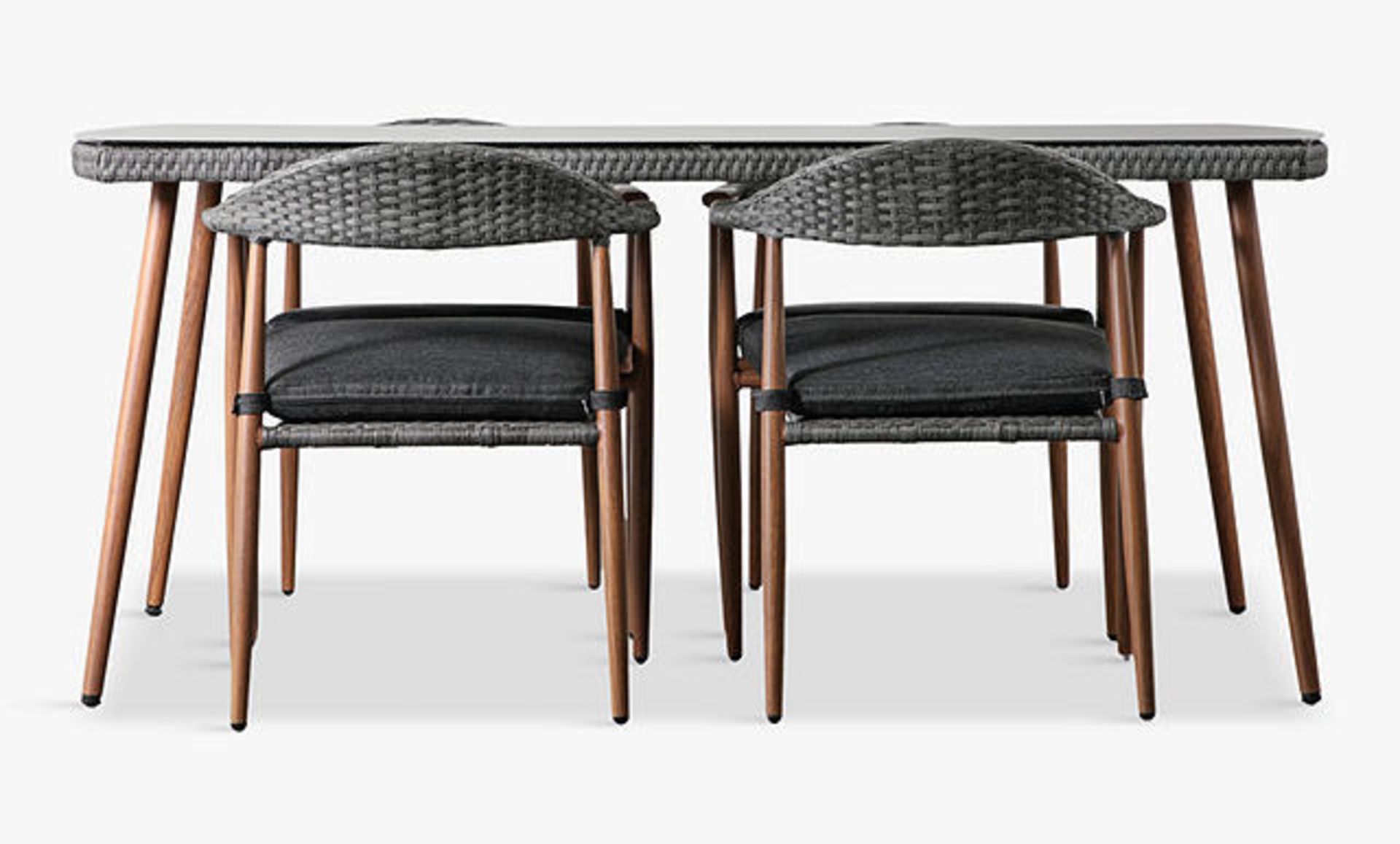 John Lewis Braided 4-Seater Garden Dining Table & Chairs Set, Grey - PRICED £1,170 - Image 3 of 3