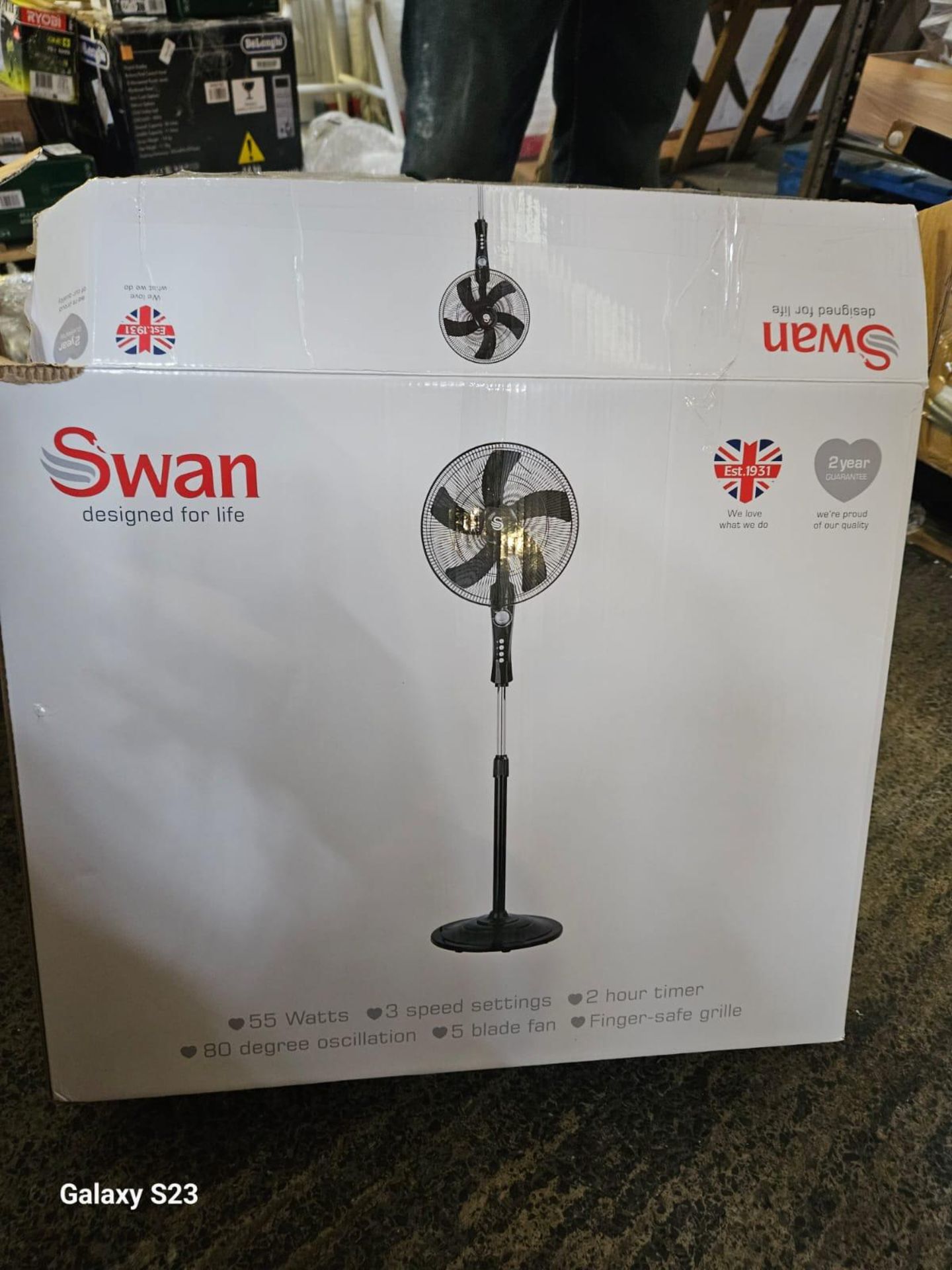 RAW RETURN - Swan Freestanding Stand Fan - Image 2 of 2