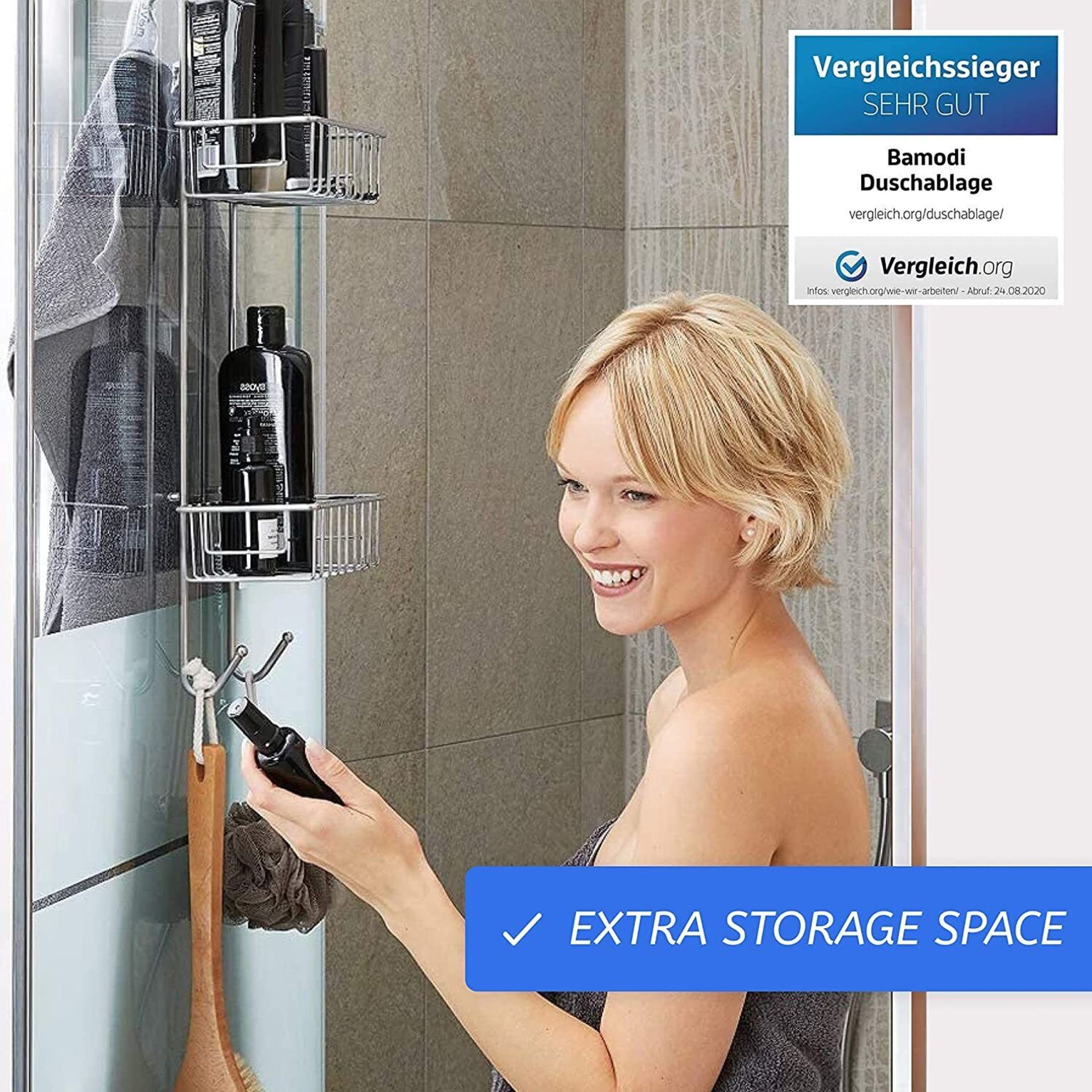 10 x Bamodi Shower Caddy Hanging Stainless Steel - Rustproof 2Tier Shower Shelf - (NEW) - RRP £459 ! - Image 6 of 7