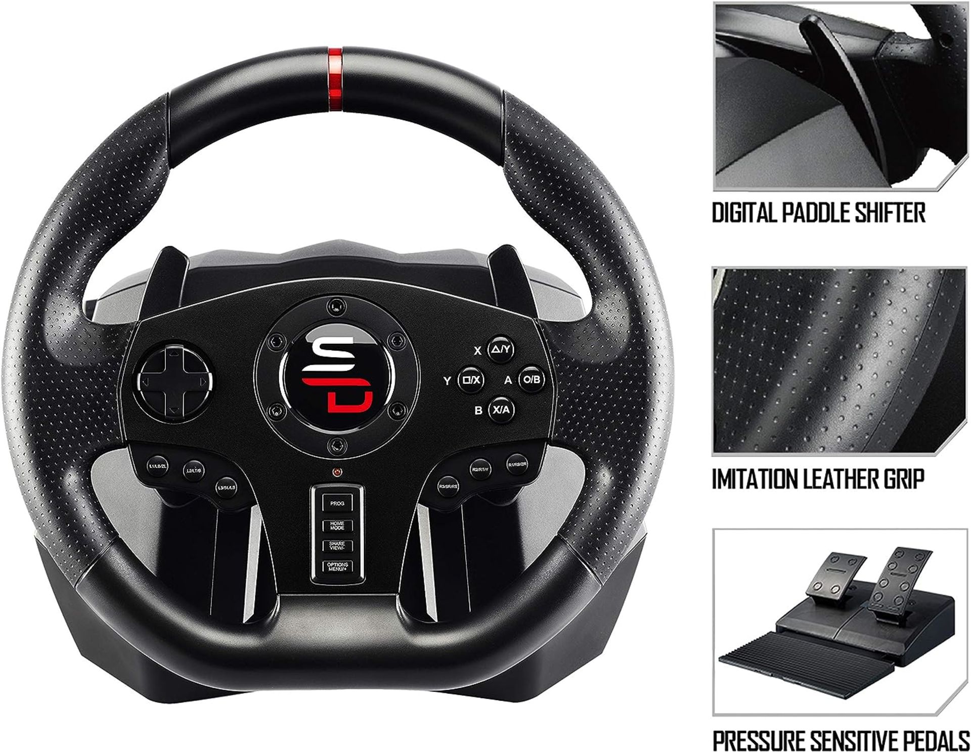 RAW RETURN - 4 x SUBSONIC GS500 Driving Wheel/Pedals- PS4/PS3/XBOX ONE/PC/SWITCH- RRP NEW £347.96+ ! - Image 4 of 5