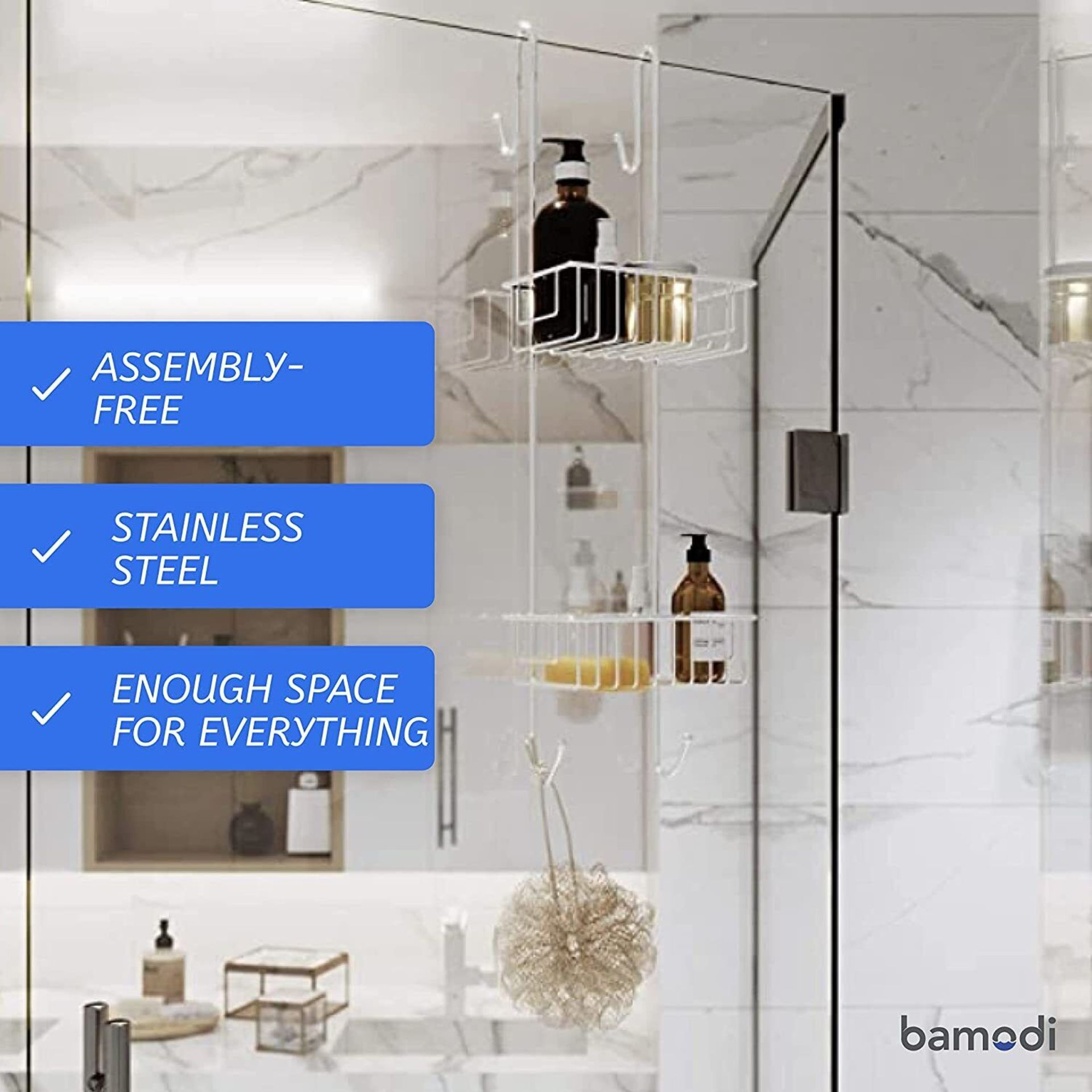 10 x Bamodi Shower Caddy Hanging Stainless Steel - Rustproof 2Tier Shower Shelf - (NEW) - RRP £459 ! - Image 3 of 7