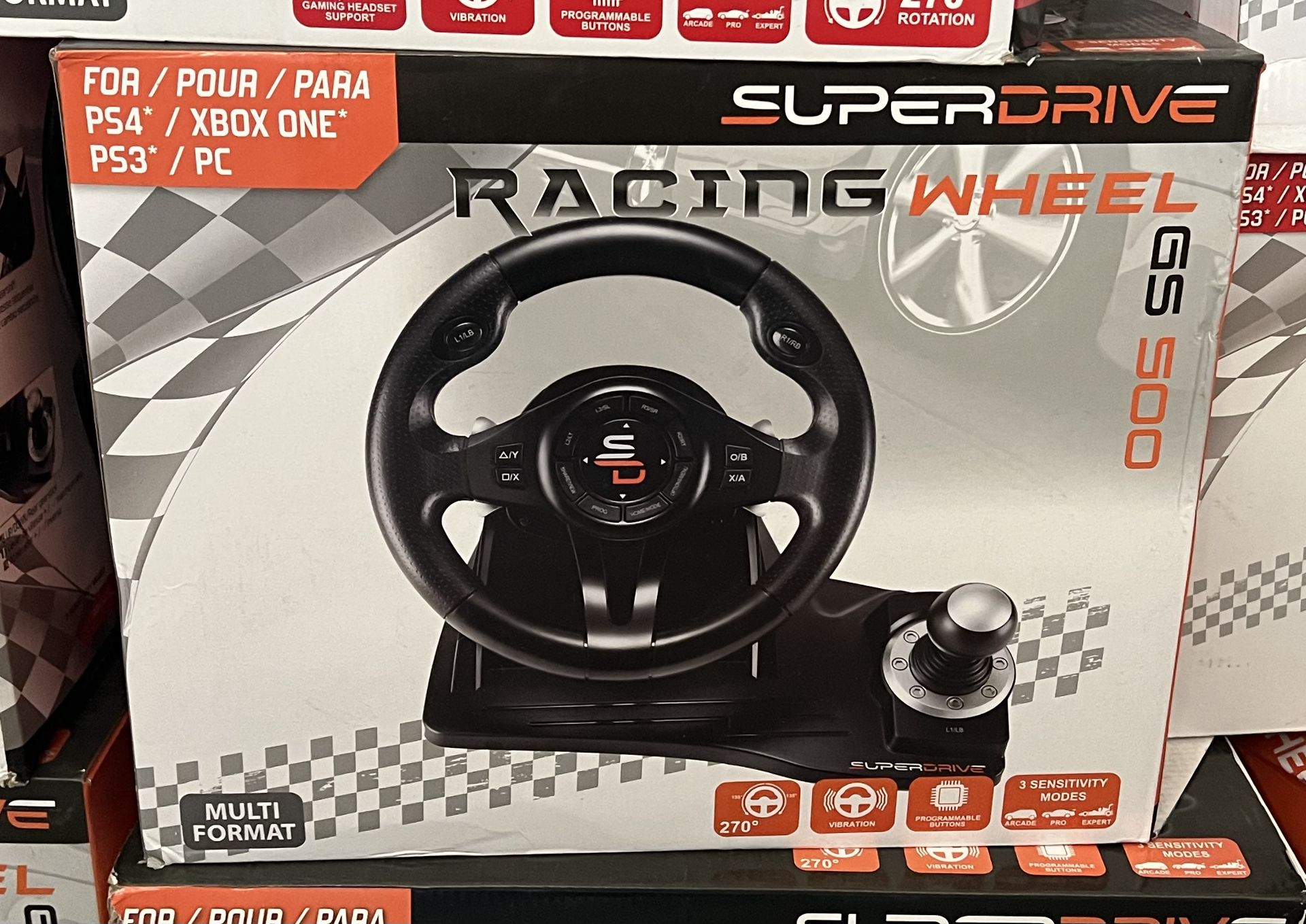 RAW RETURN - 4 x SUBSONIC GS500 Driving Wheel/Pedals- PS4/PS3/XBOX ONE/PC/SWITCH- RRP NEW £347.96+ ! - Image 5 of 5