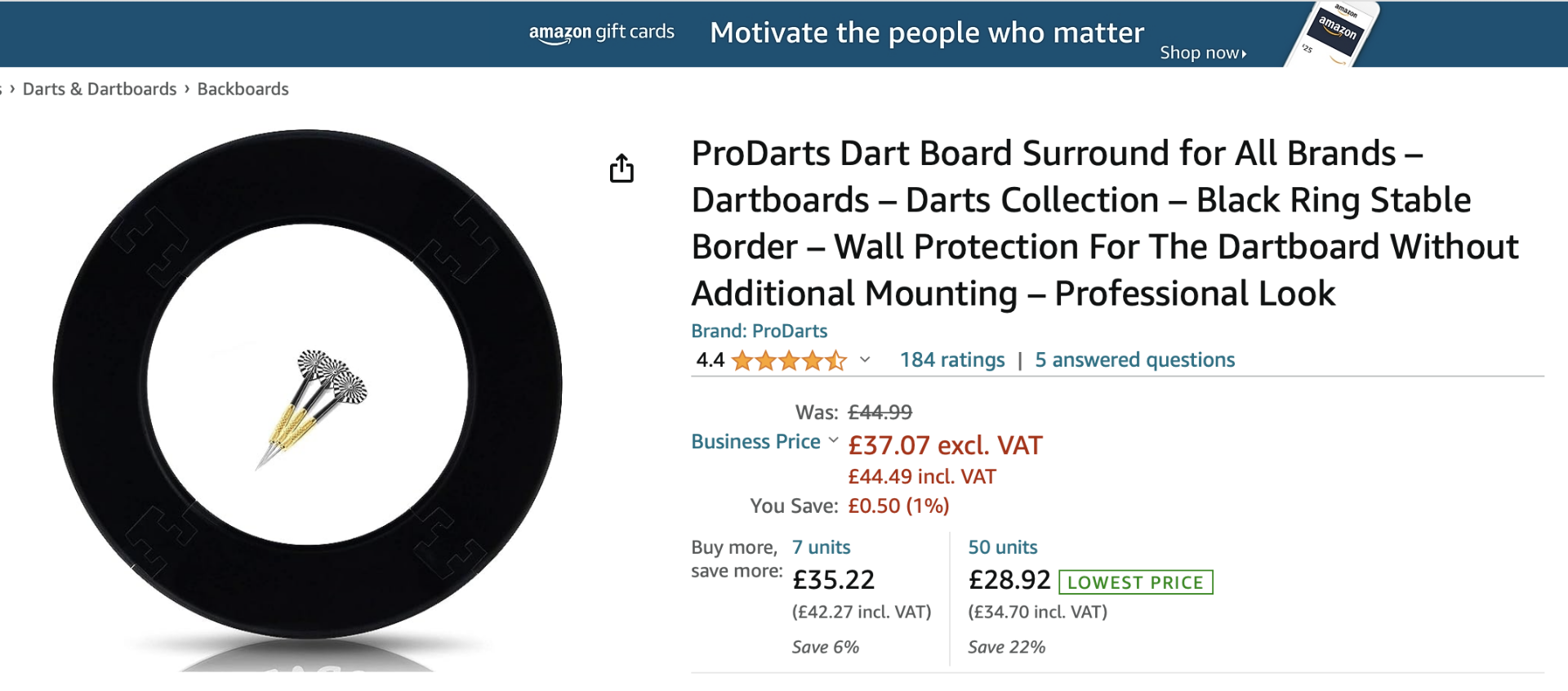 3 x ProDarts NEW/BOXED Dart Board Surround All Brands Wall Protection - AMAZON RRP Â£134.97 !