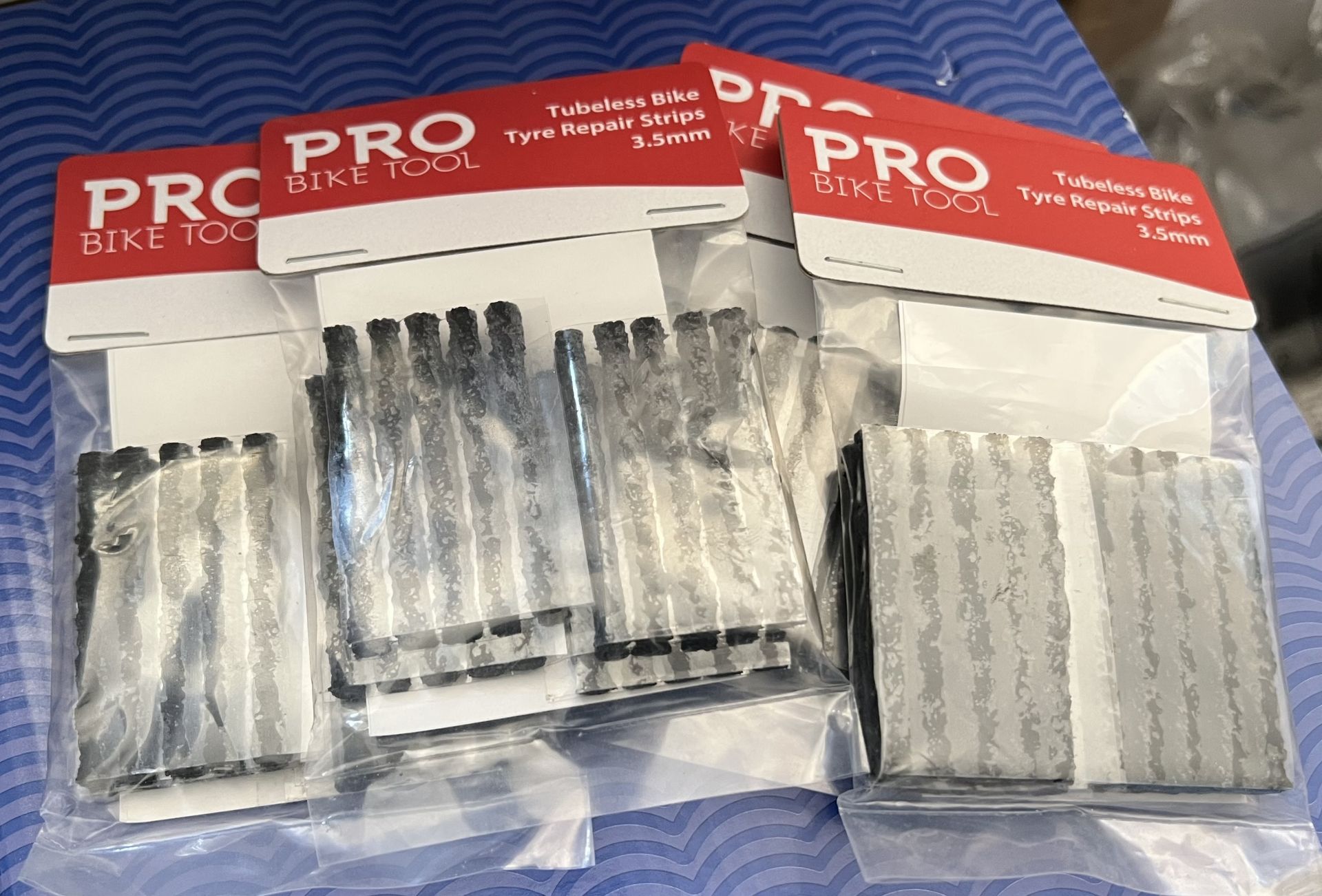 20 x Pro Bike Tool Pack of 20 Tubeless Bike Tyre Repair Kit Black Strips 3.5mm - (NEW) - RRP Â£159.8