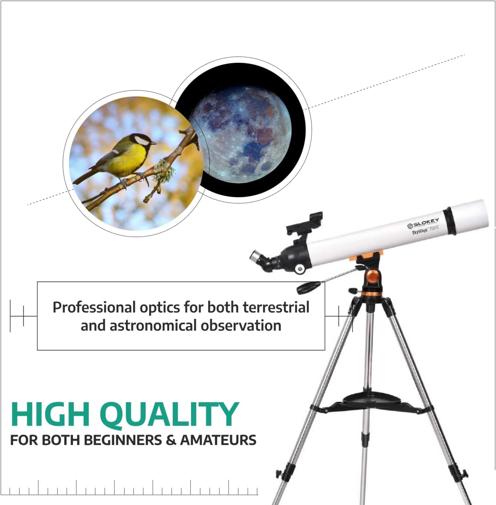 1X SLOKEY 70070 SKYWAYS TELESCOPE FOR ASTRONOMY WITH ACCESSORIES (NEW) - AMAZON RRP £159.99 - Image 4 of 11