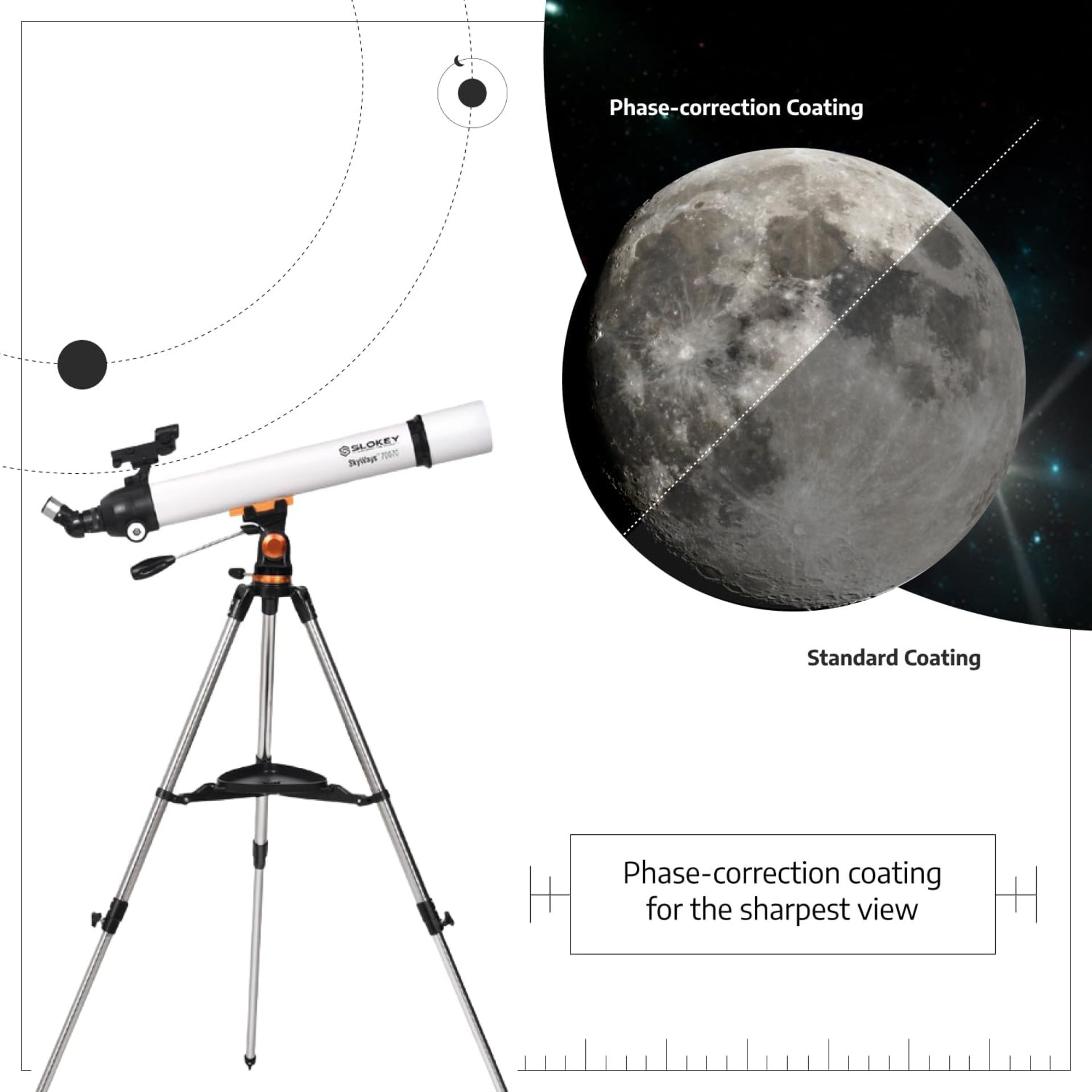 1X SLOKEY 70070 SKYWAYS TELESCOPE FOR ASTRONOMY WITH ACCESSORIES (NEW) - AMAZON RRP £159.99 - Image 8 of 11
