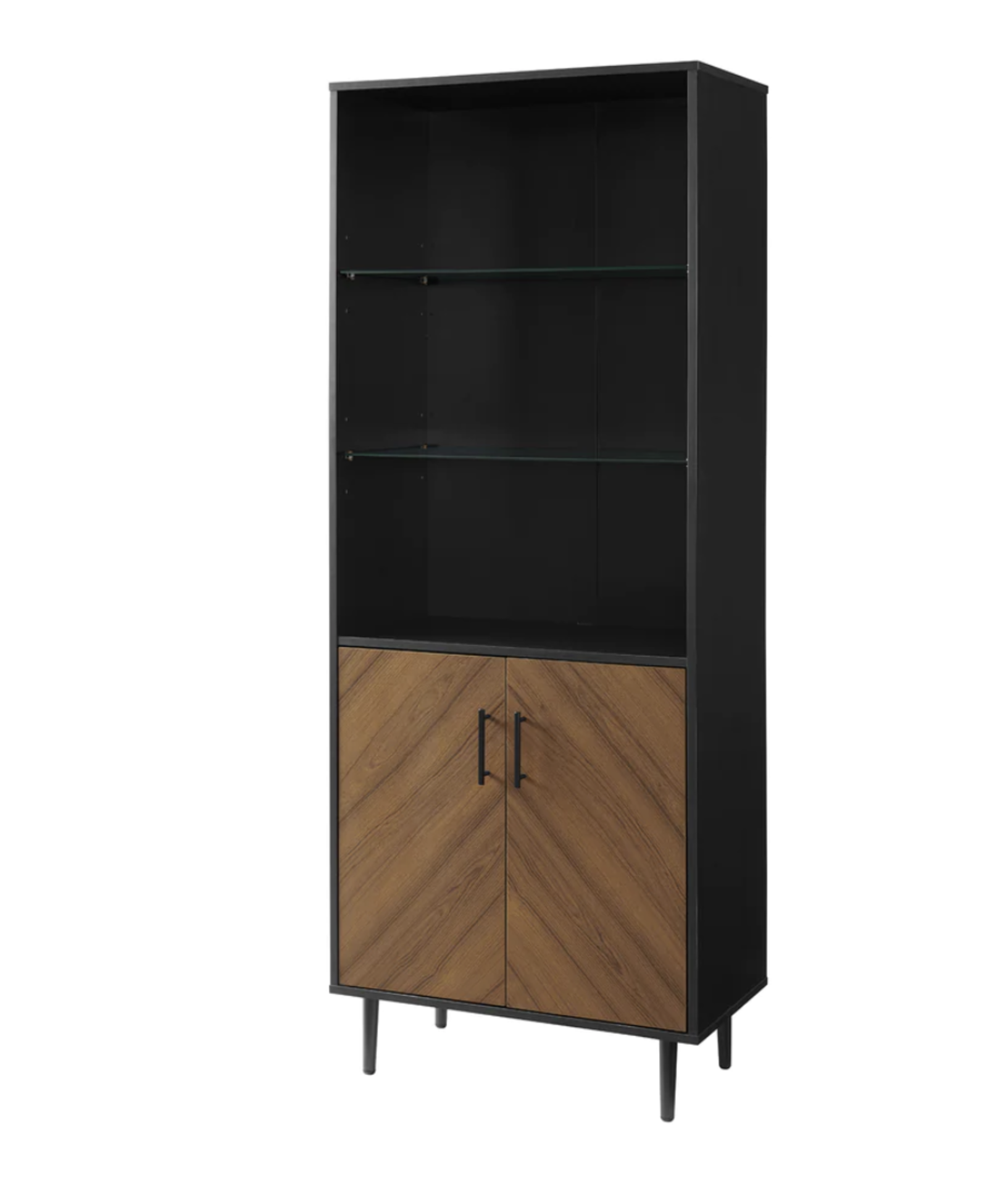 A1 PRODUCT NEW - WALKER EDISON 2 DOORS HUTCH IN BLACK/WALNUT - RRP Ã‚Â£249 - Image 4 of 5