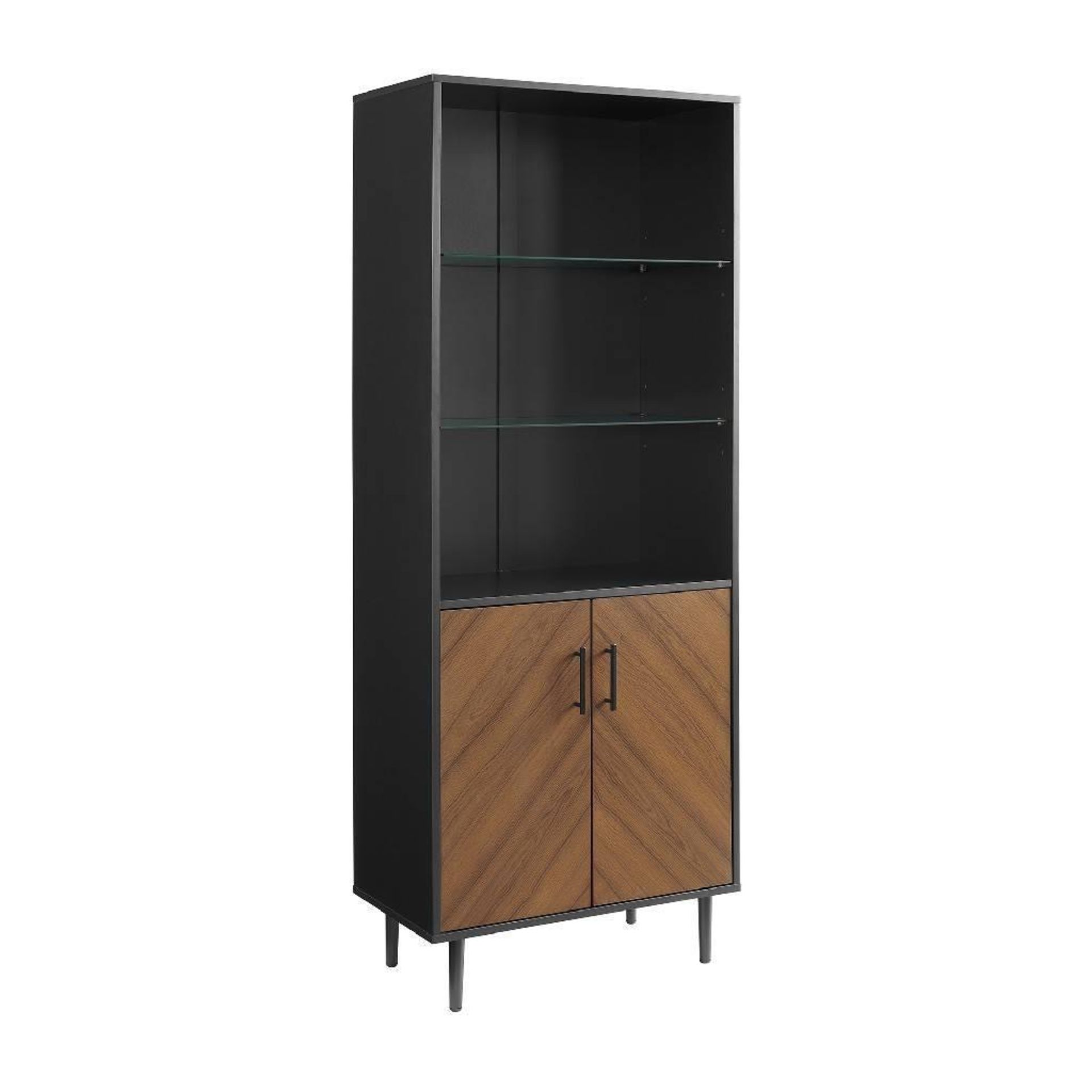 A1 PRODUCT NEW - WALKER EDISON 2 DOORS HUTCH IN BLACK/WALNUT - RRP Ã‚Â£249 - Image 3 of 5