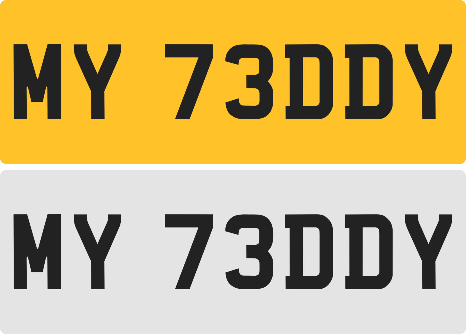 MY 73DDY - CHERISHED PRIVATE VEHICLE REGISTRATION CAR PLATE - (My Teddy / Edward) - Image 2 of 2