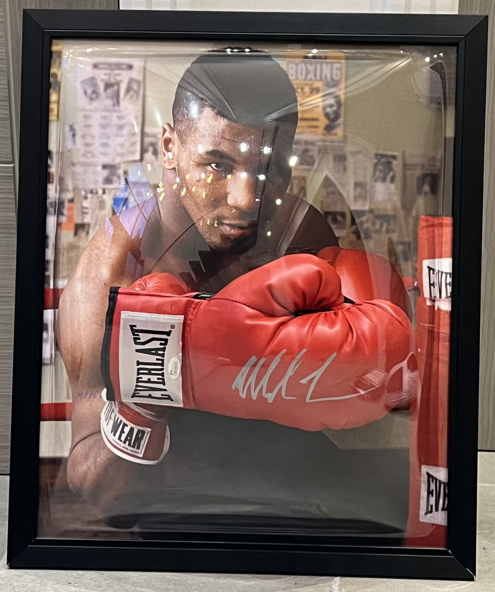 Hand Signed 'Mike Tysonâ€™ Boxing Glove, Framed with COA - Image 2 of 7