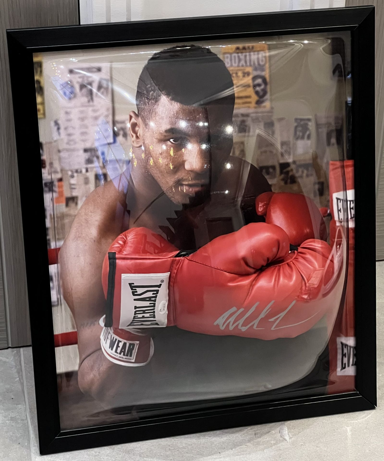 Hand Signed 'Mike Tysonâ€™ Boxing Glove, Framed with COA