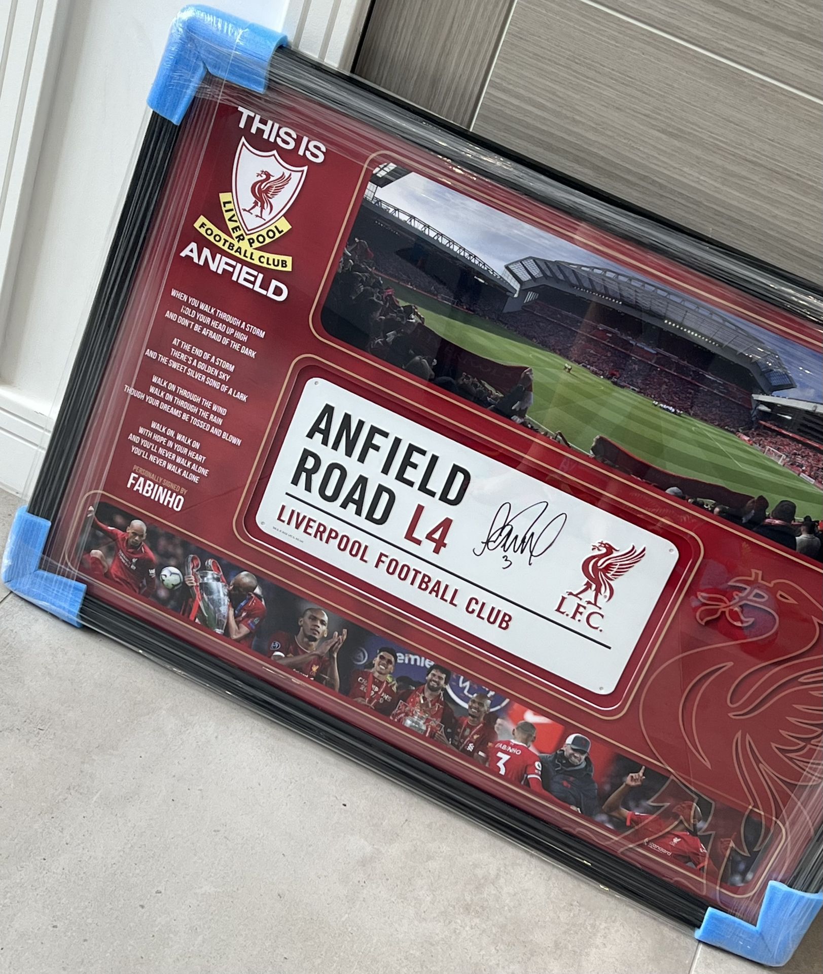 Hand Signed Street Sign Presentation of 'Fabinho' for Liverpool FC, within Graphic Designed Frame an - Image 2 of 3