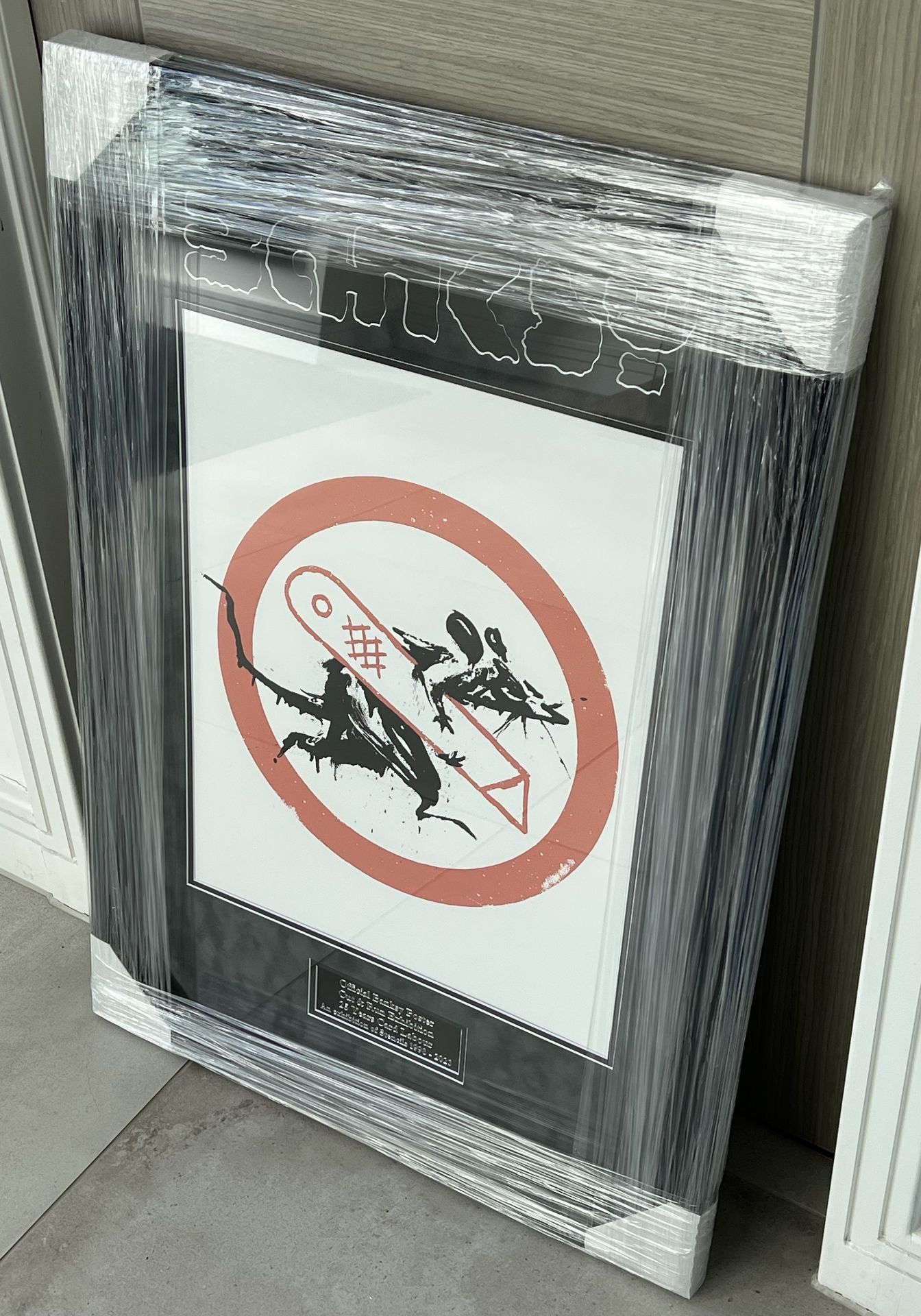 Official BANKSY Cut and Run Framed Poster GOMA 2023 LIMITED SALE, With Entry Ticket - Image 2 of 6