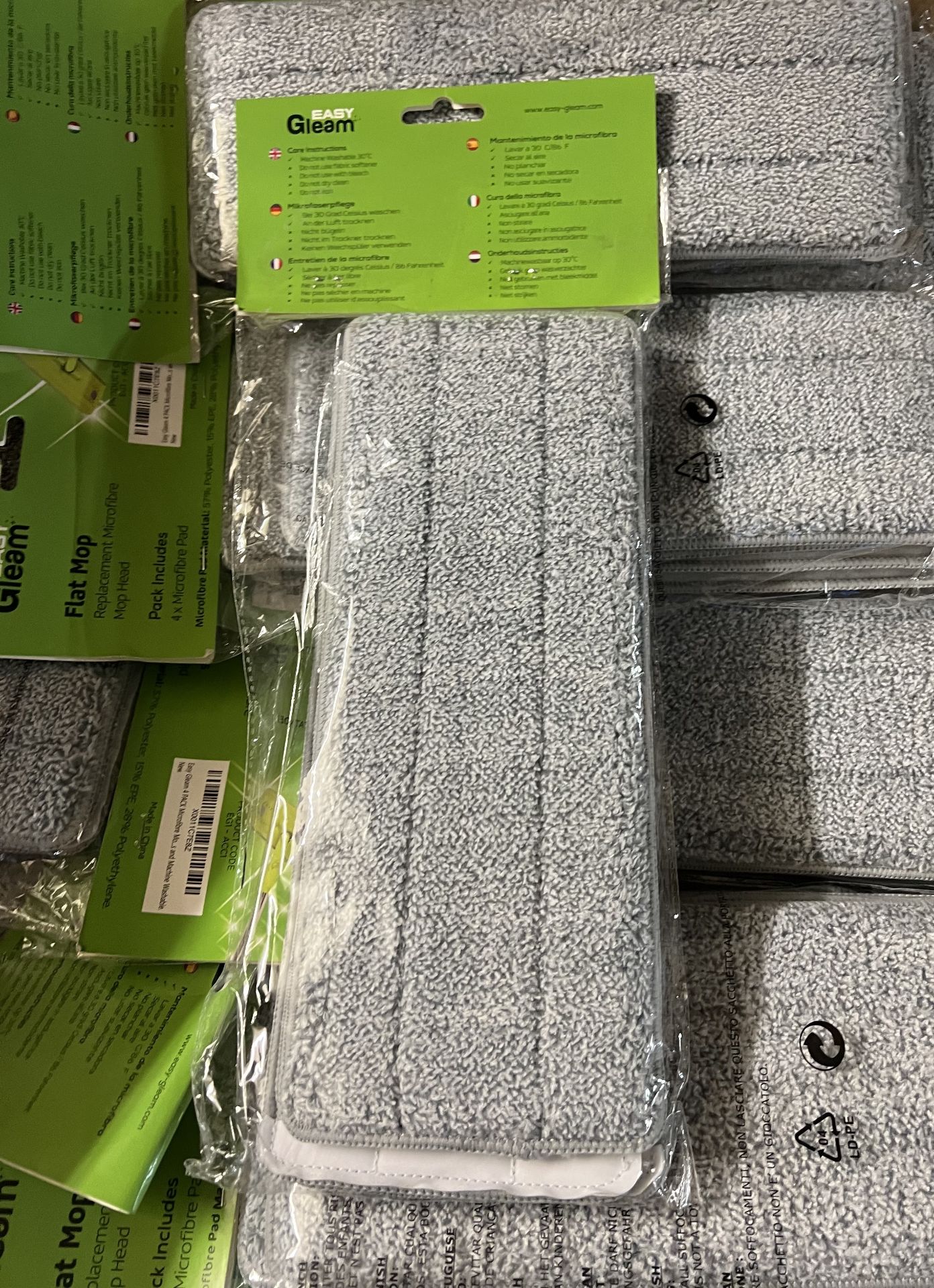 50 x EasyGleam Flat Microfibre Mop Pads in Grey  4pk - (NEW) - RRP Â£499.50 ! - Image 3 of 8