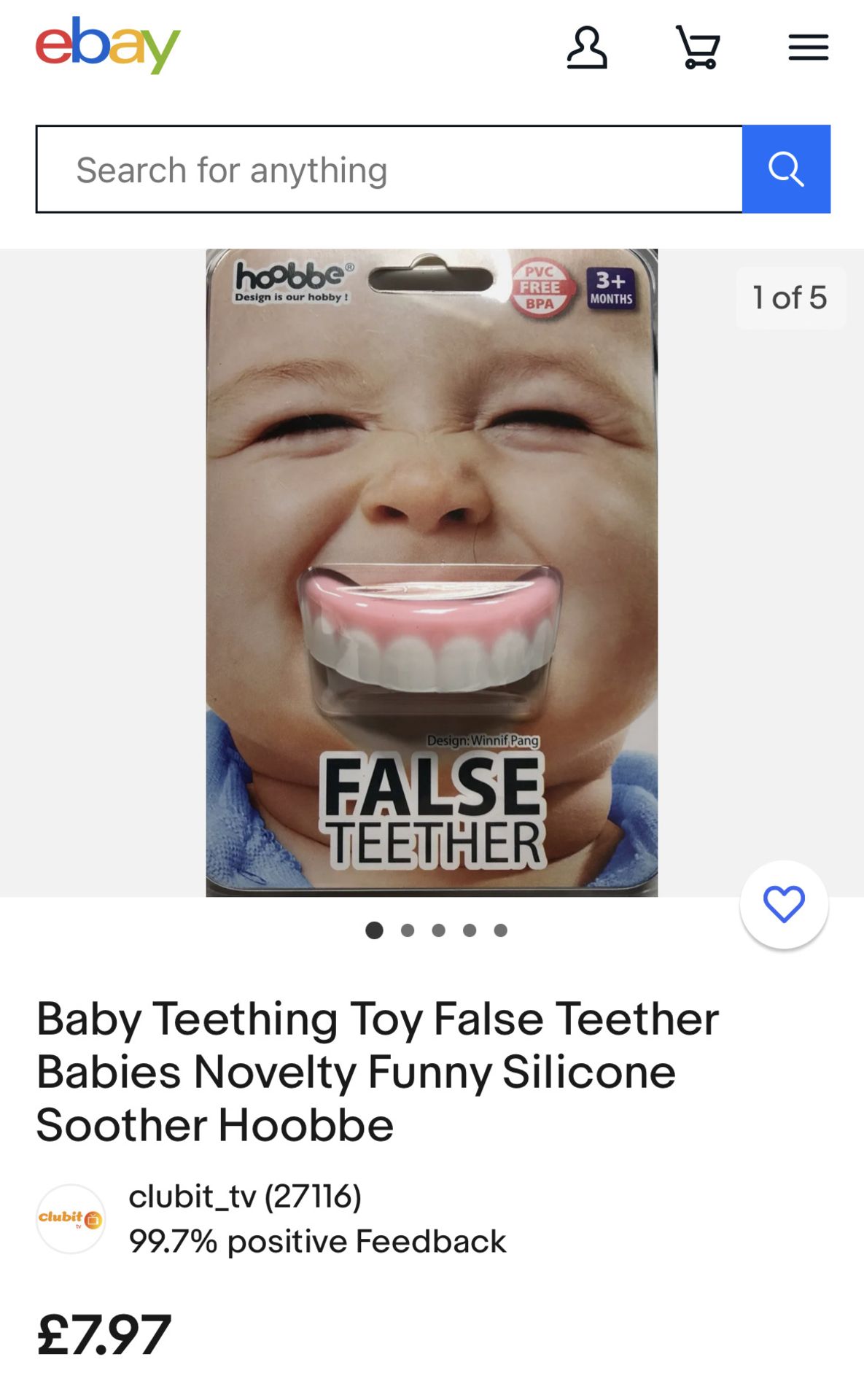 72 Ã— Hoobbe Novelty False Novelty Teether - (NEW) - RRP Â£573.84 - Image 2 of 6